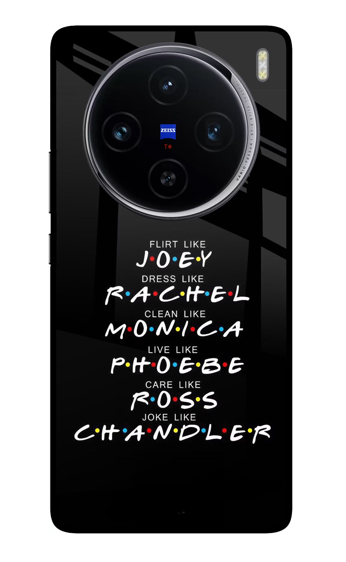 FRIENDS Character Vivo X100 Glass Case Back Cover by Casekaro