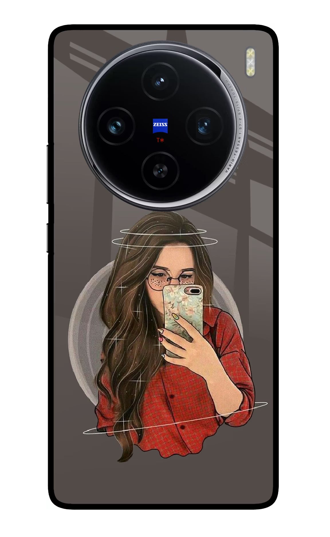 Selfie Queen Vivo X100 Glass Case Back Cover by Casekaro