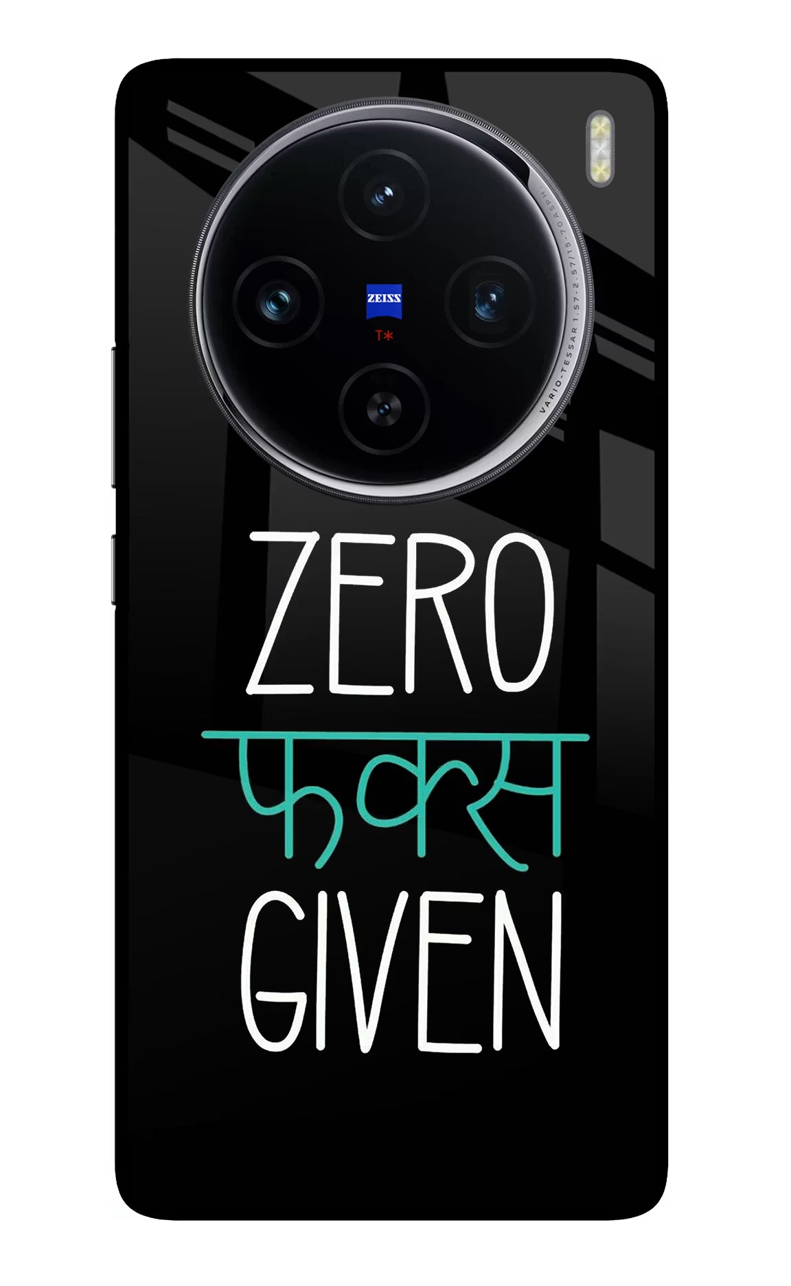 Zero Fucks Given Vivo X100 Glass Case Back Cover by Casekaro