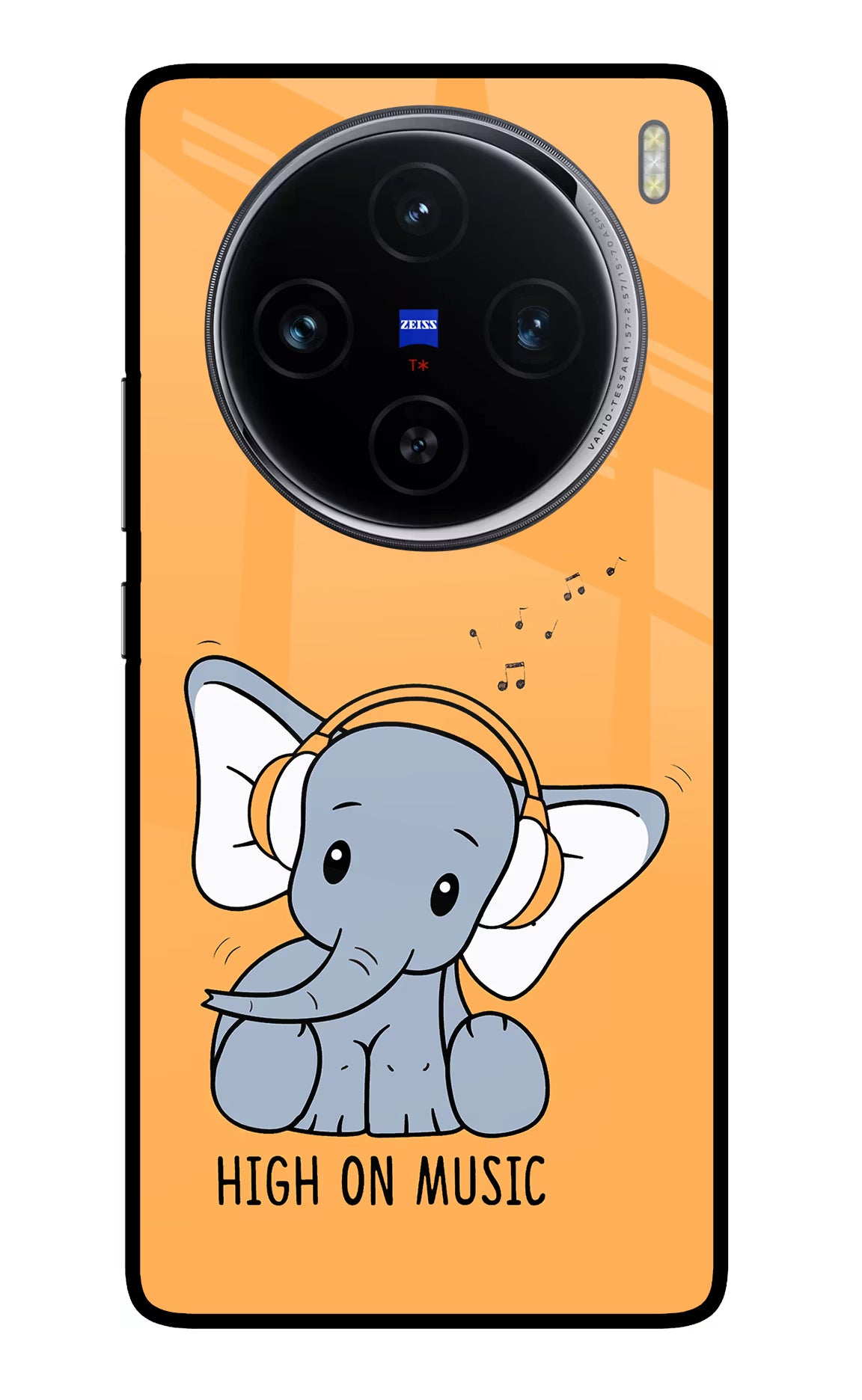 High On Music Vivo X100 Glass Case Back Cover by Casekaro