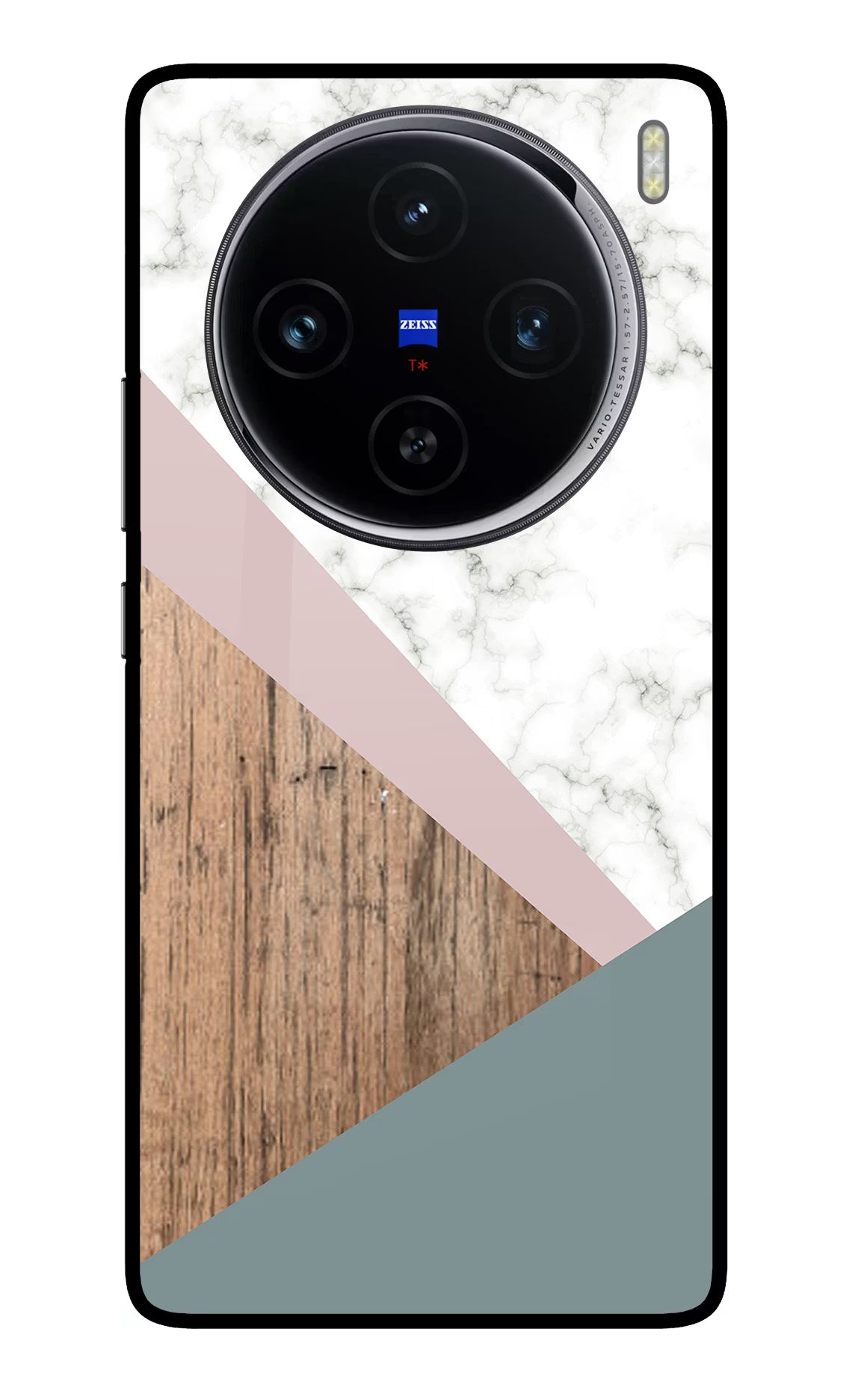 Marble wood Abstract Vivo X100 Glass Case Back Cover by Casekaro