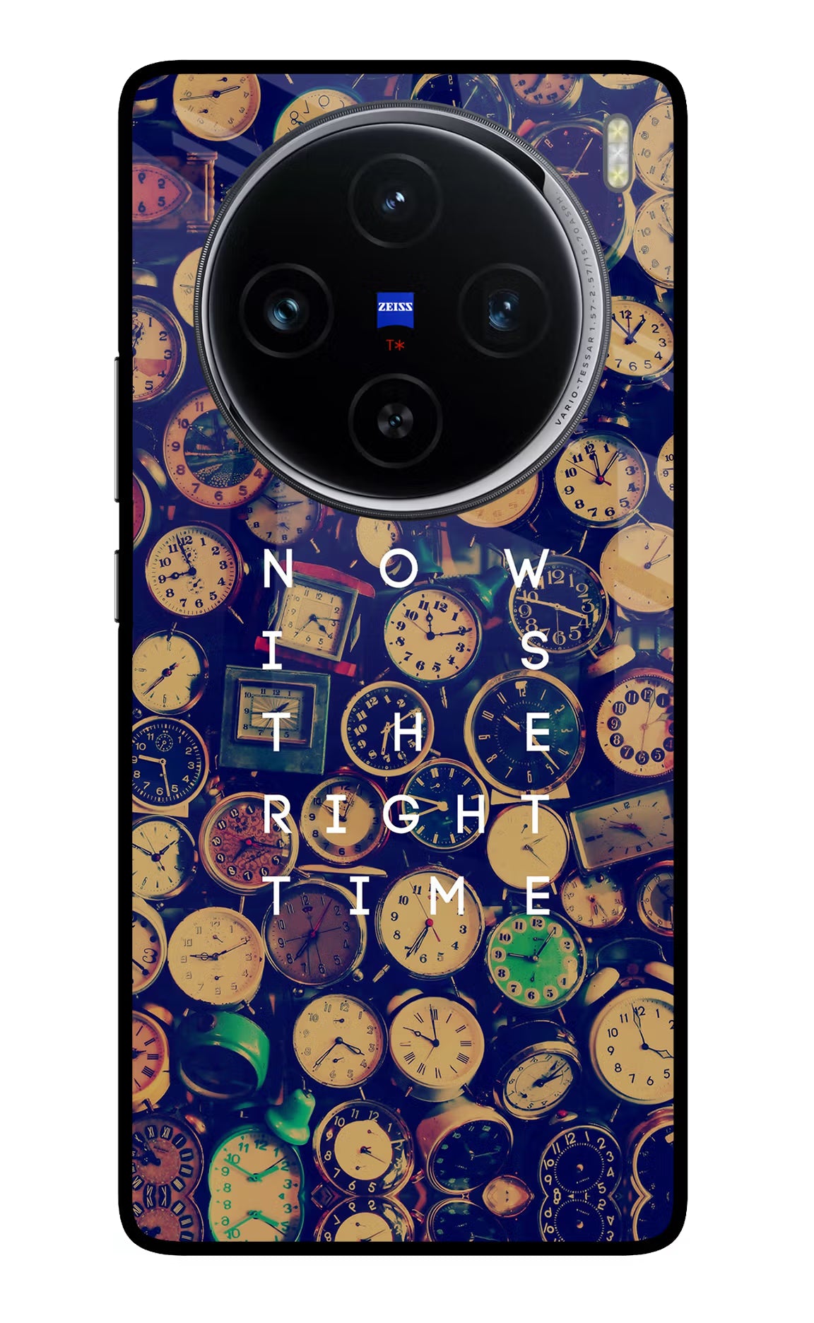 Now is the Right Time Quote Vivo X100 Glass Case Back Cover by Casekaro