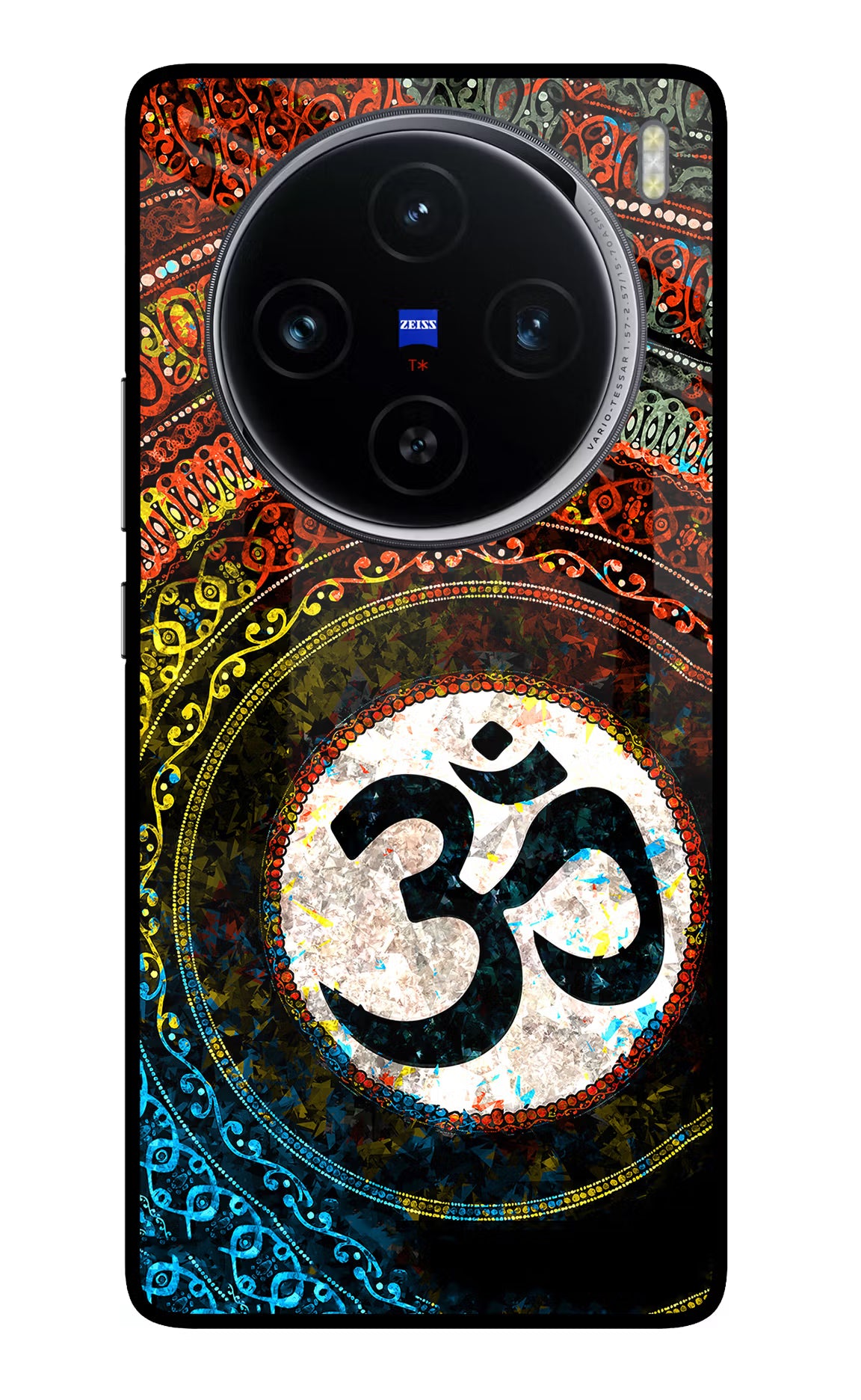 Om Cultural Vivo X100 Glass Case Back Cover by Casekaro