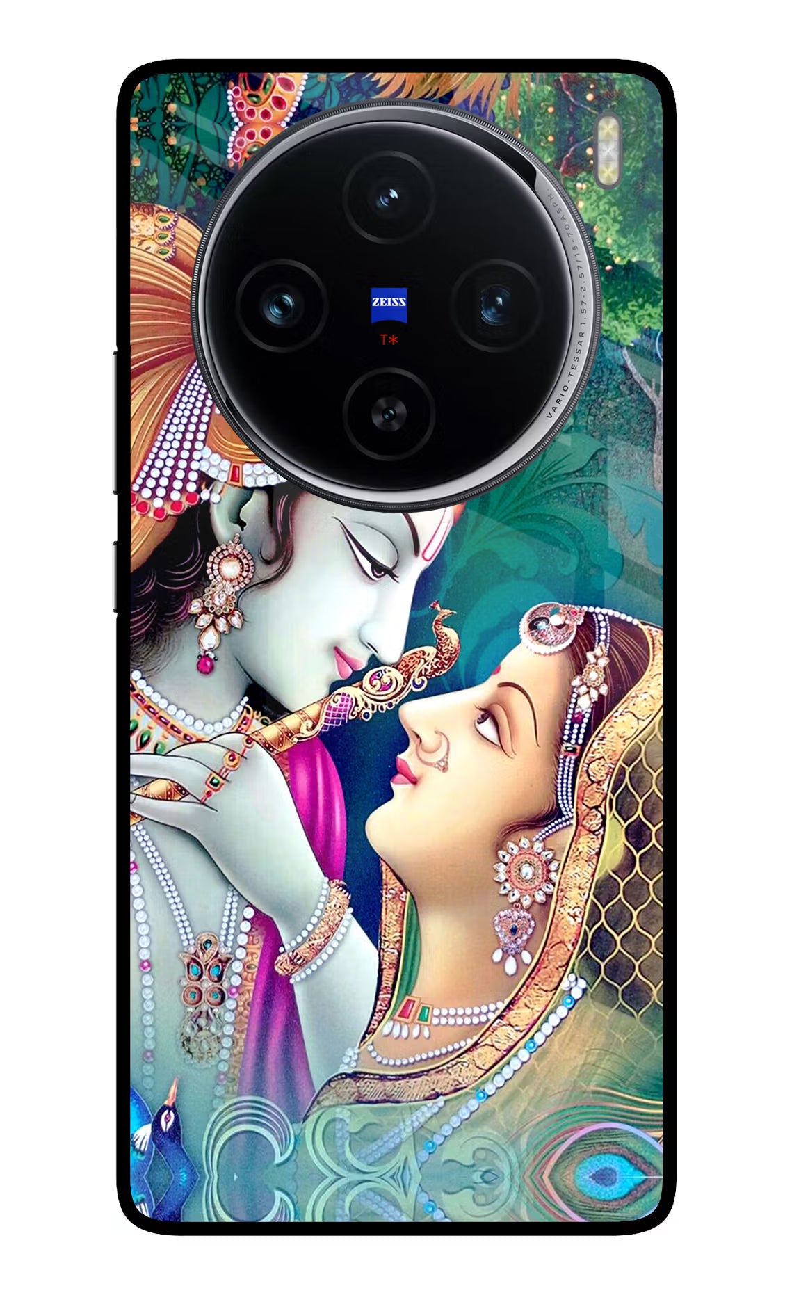 Lord Radha Krishna Vivo X100 Glass Case Back Cover by Casekaro