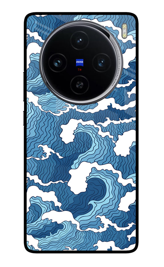 Blue Waves Vivo X100 Glass Case
