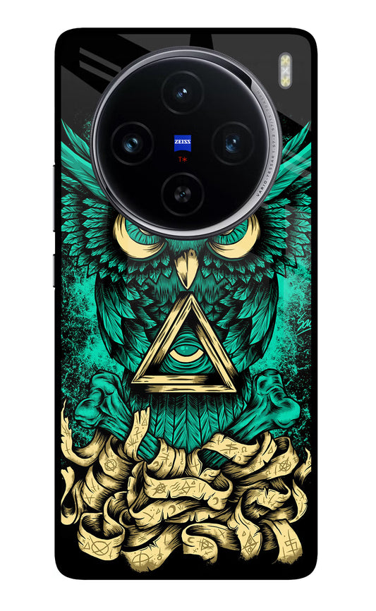 Green Owl Vivo X100 Glass Case