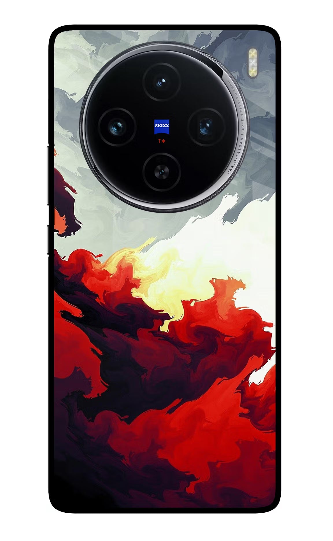 Fire Cloud Vivo X100 Glass Case Back Cover by Casekaro