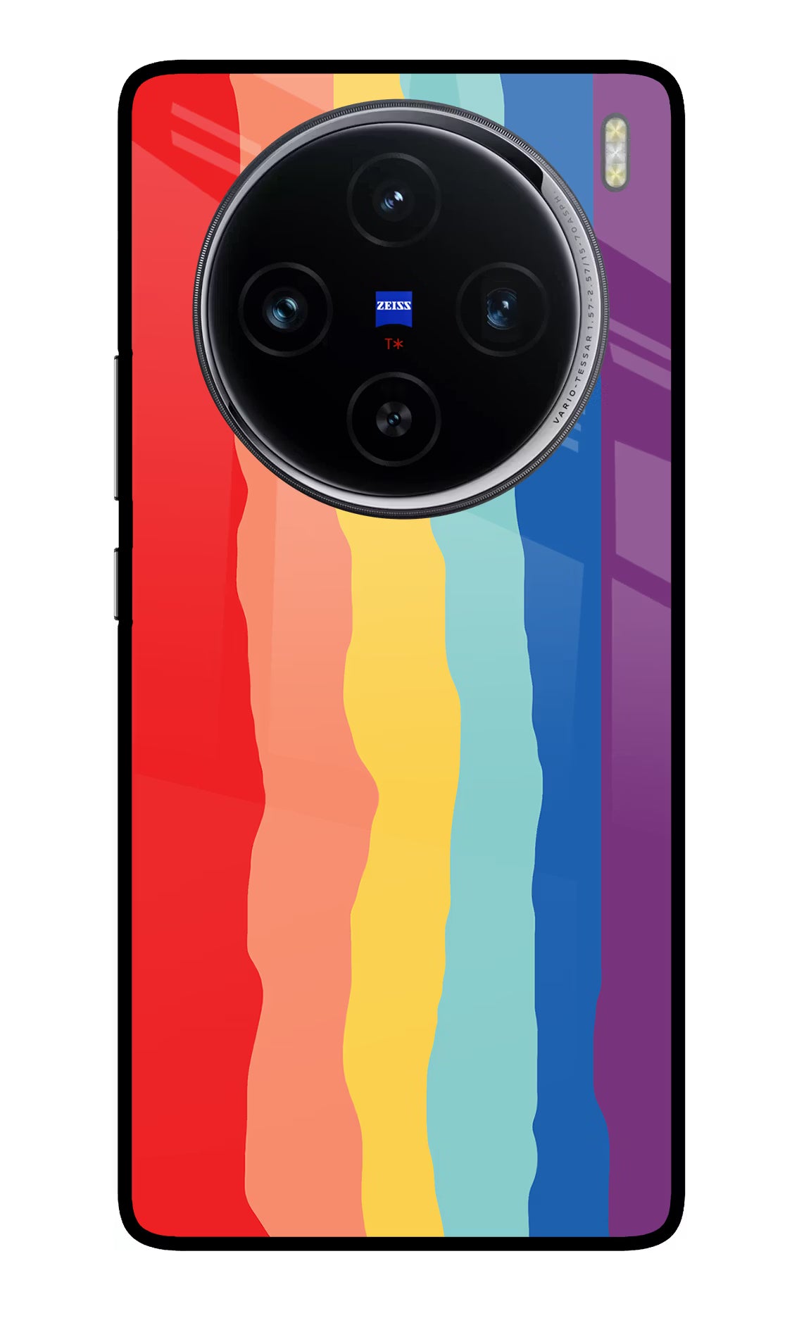 Rainbow Vivo X100 Glass Case Back Cover by Casekaro