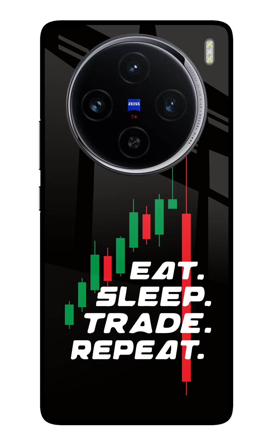 Eat Sleep Trade Repeat Vivo X100 Glass Case