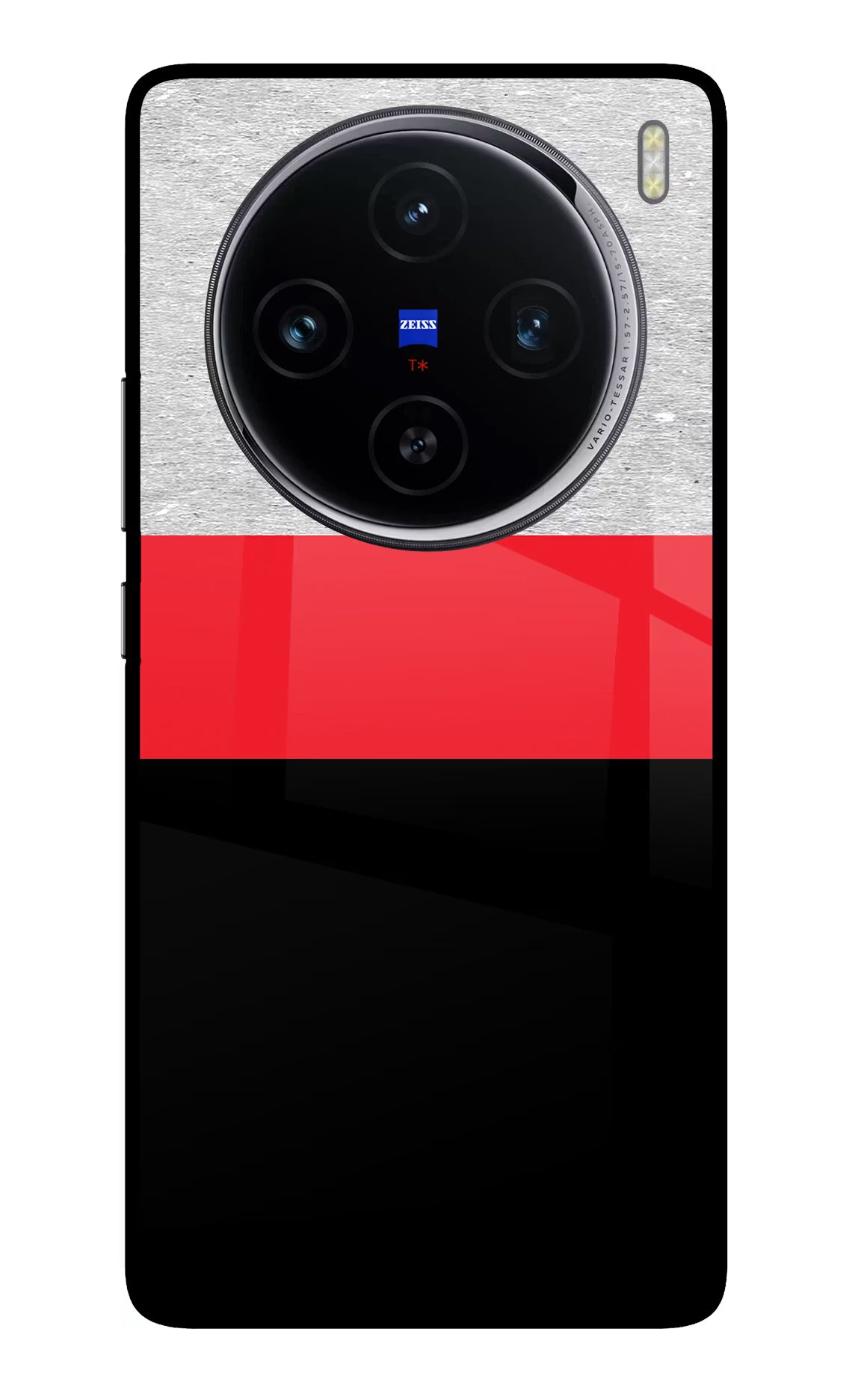 Tri Color Pattern Vivo X100 Glass Case Back Cover by Casekaro