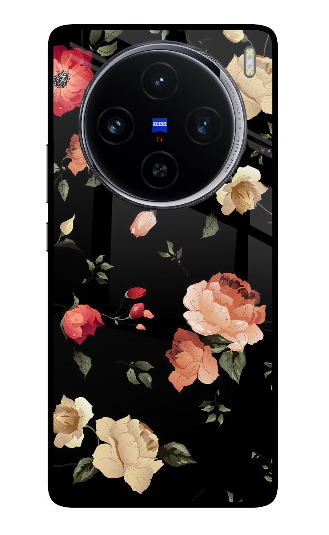 Flowers Vivo X100 Glass Case Back Cover by Casekaro