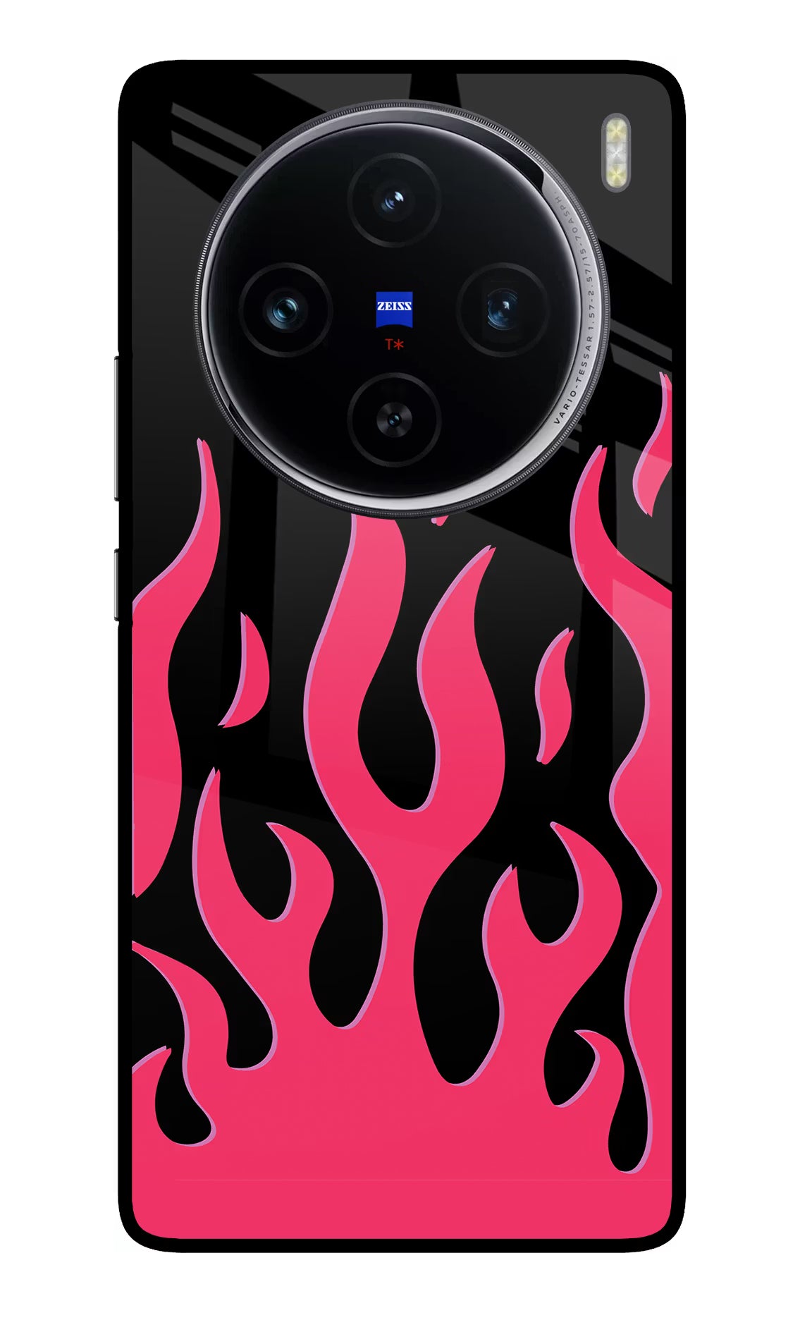 Fire Flames Vivo X100 Glass Case Back Cover by Casekaro