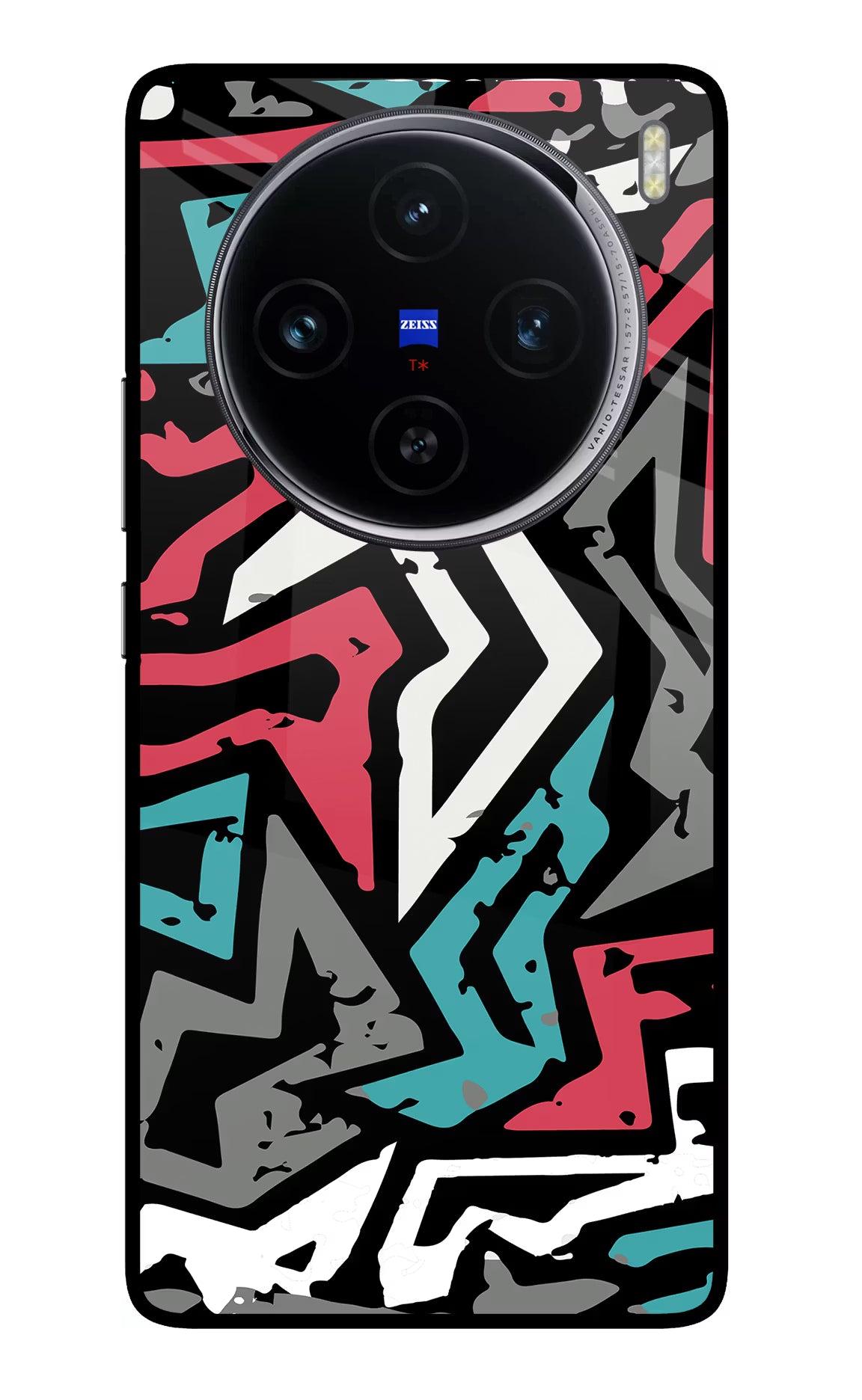 Geometric Graffiti Vivo X100 Glass Case Back Cover by Casekaro