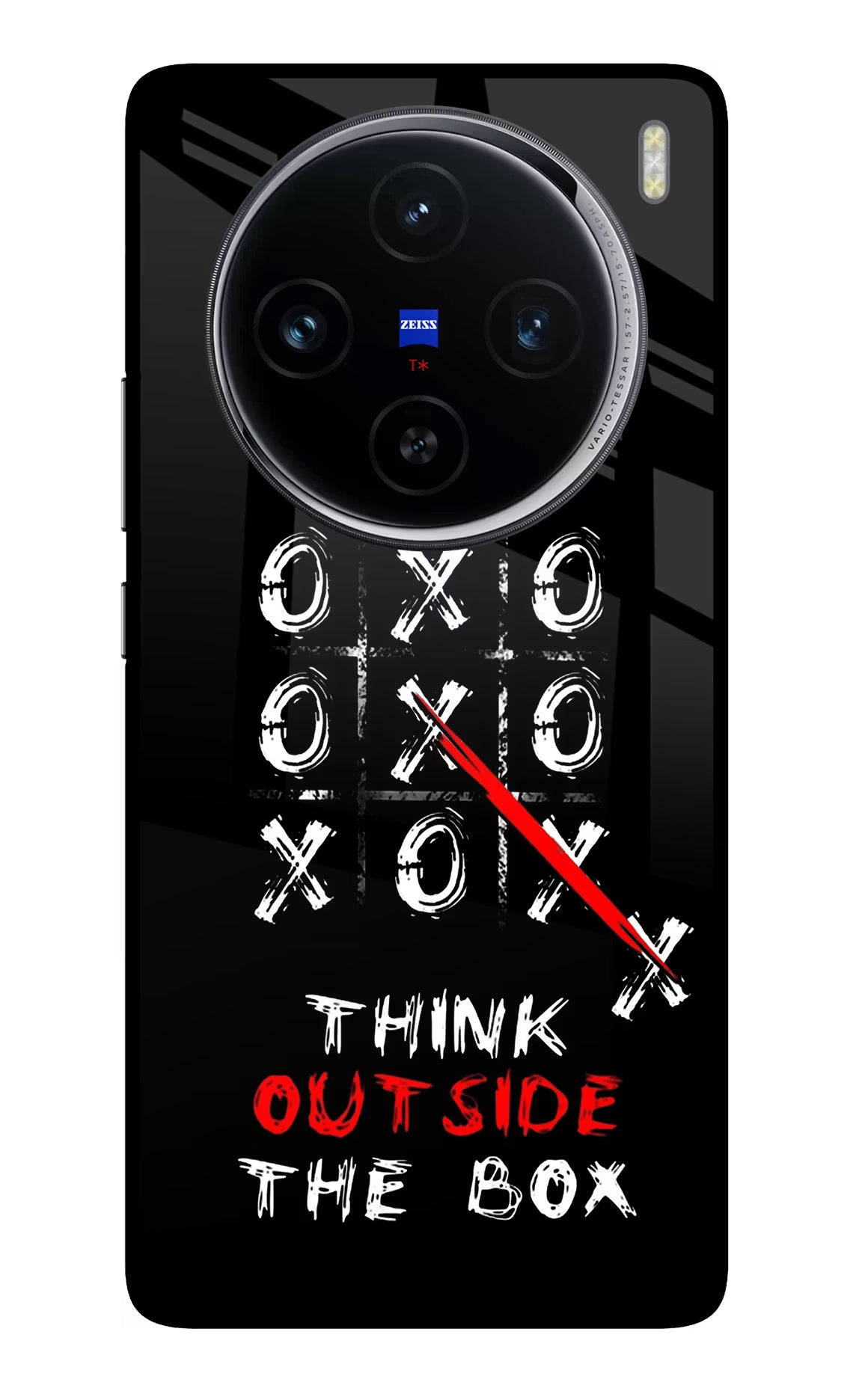 Think out of the BOX Vivo X100 Glass Case Back Cover by Casekaro