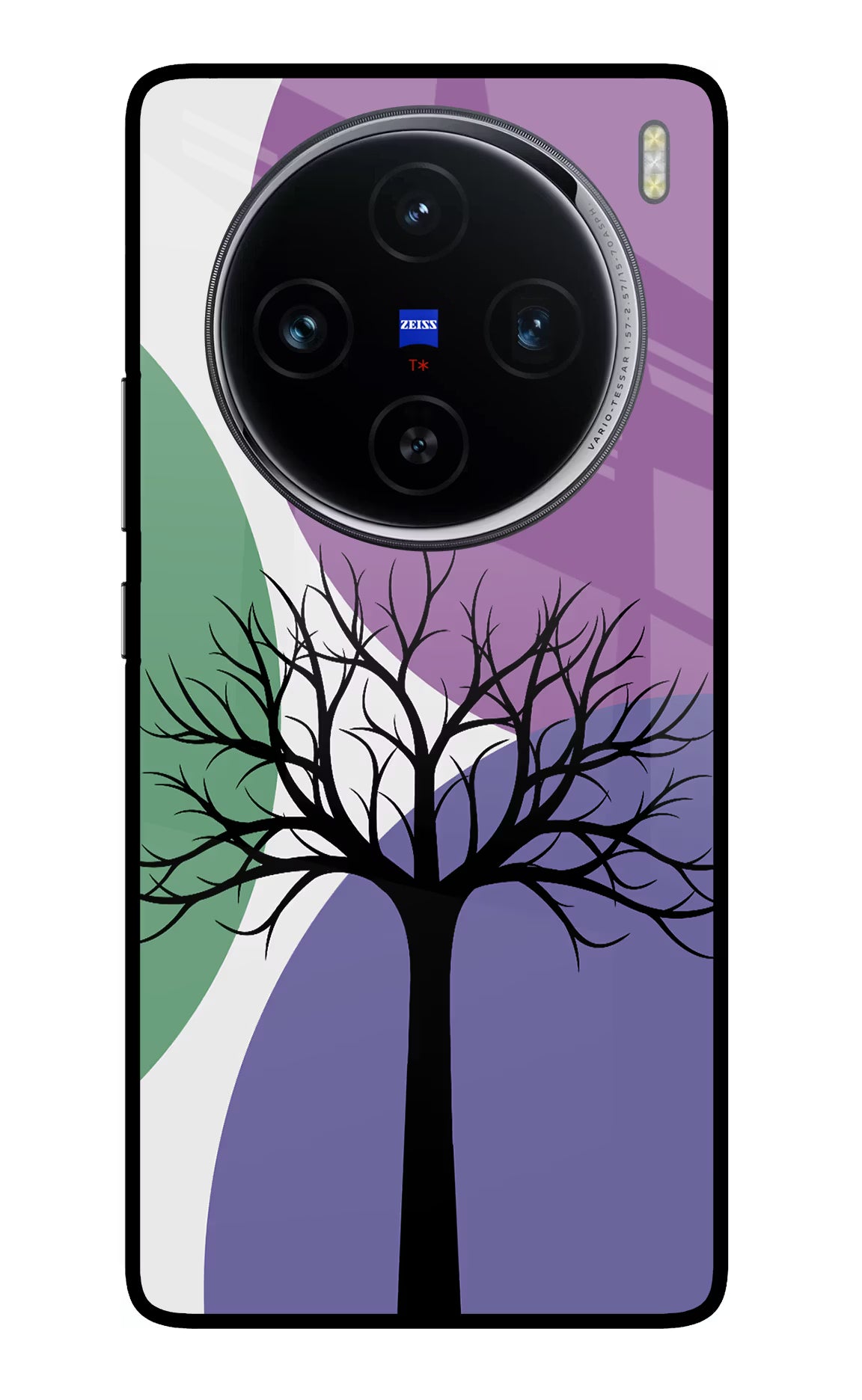 Tree Art Vivo X100 Glass Case Back Cover by Casekaro