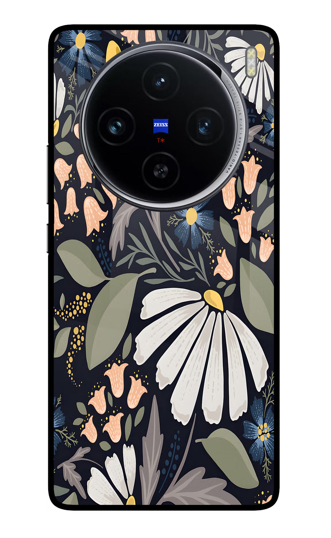 Flowers Art Vivo X100 Glass Case Back Cover by Casekaro