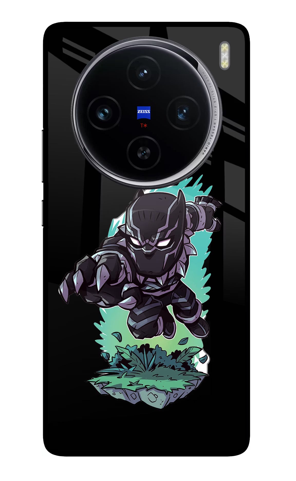 Black Panther Vivo X100 Glass Case Back Cover by Casekaro