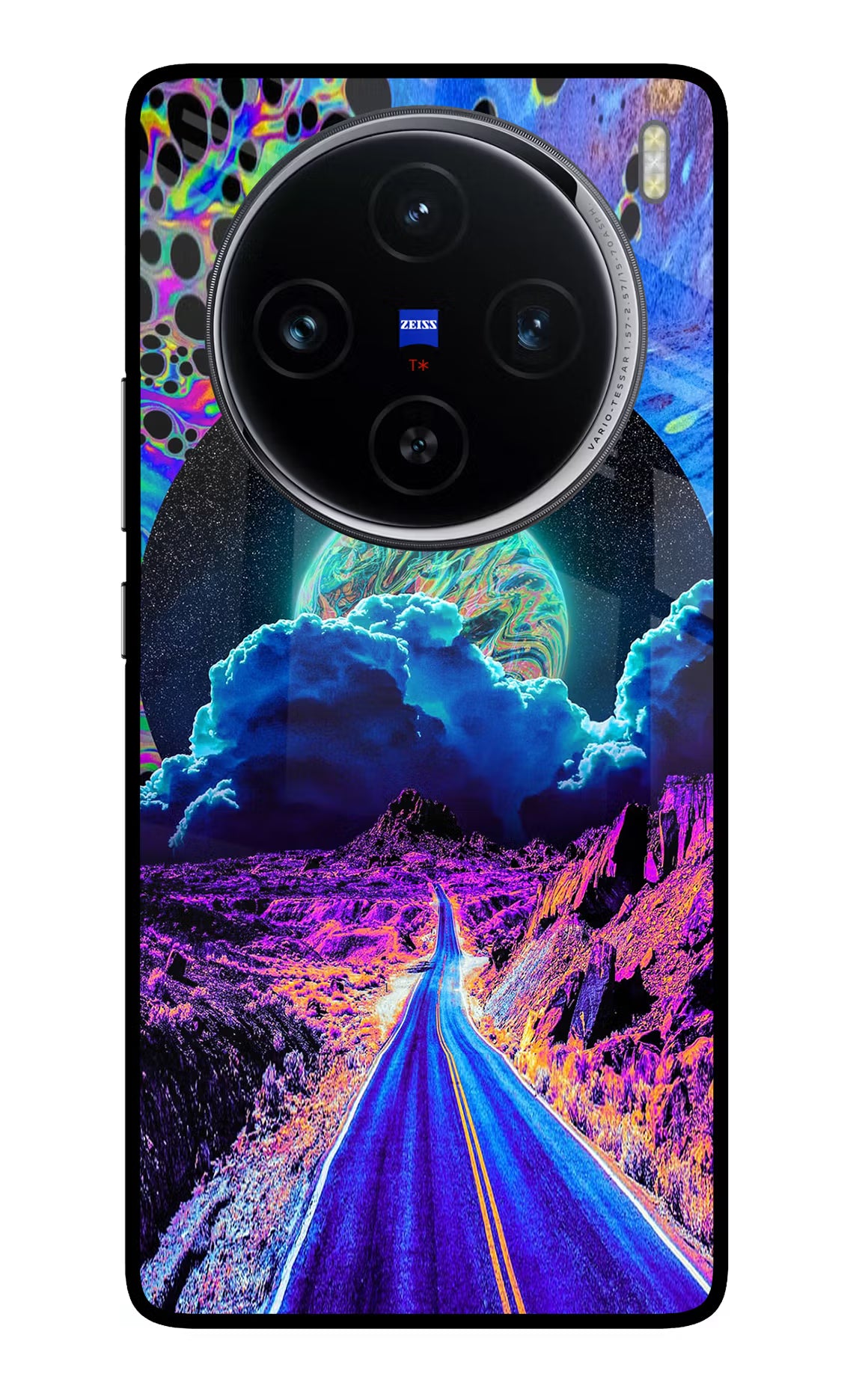 Psychedelic Painting Vivo X100 Glass Case Back Cover by Casekaro