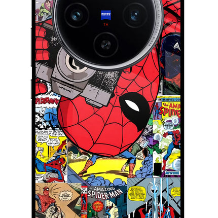 Spider Man Vivo X100 Glass Case Back Cover by Casekaro