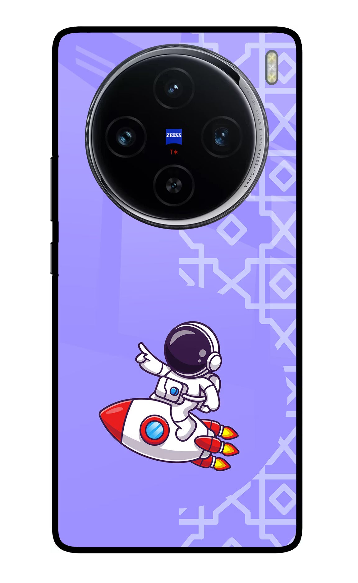Cute Astronaut Vivo X100 Glass Case Back Cover by Casekaro