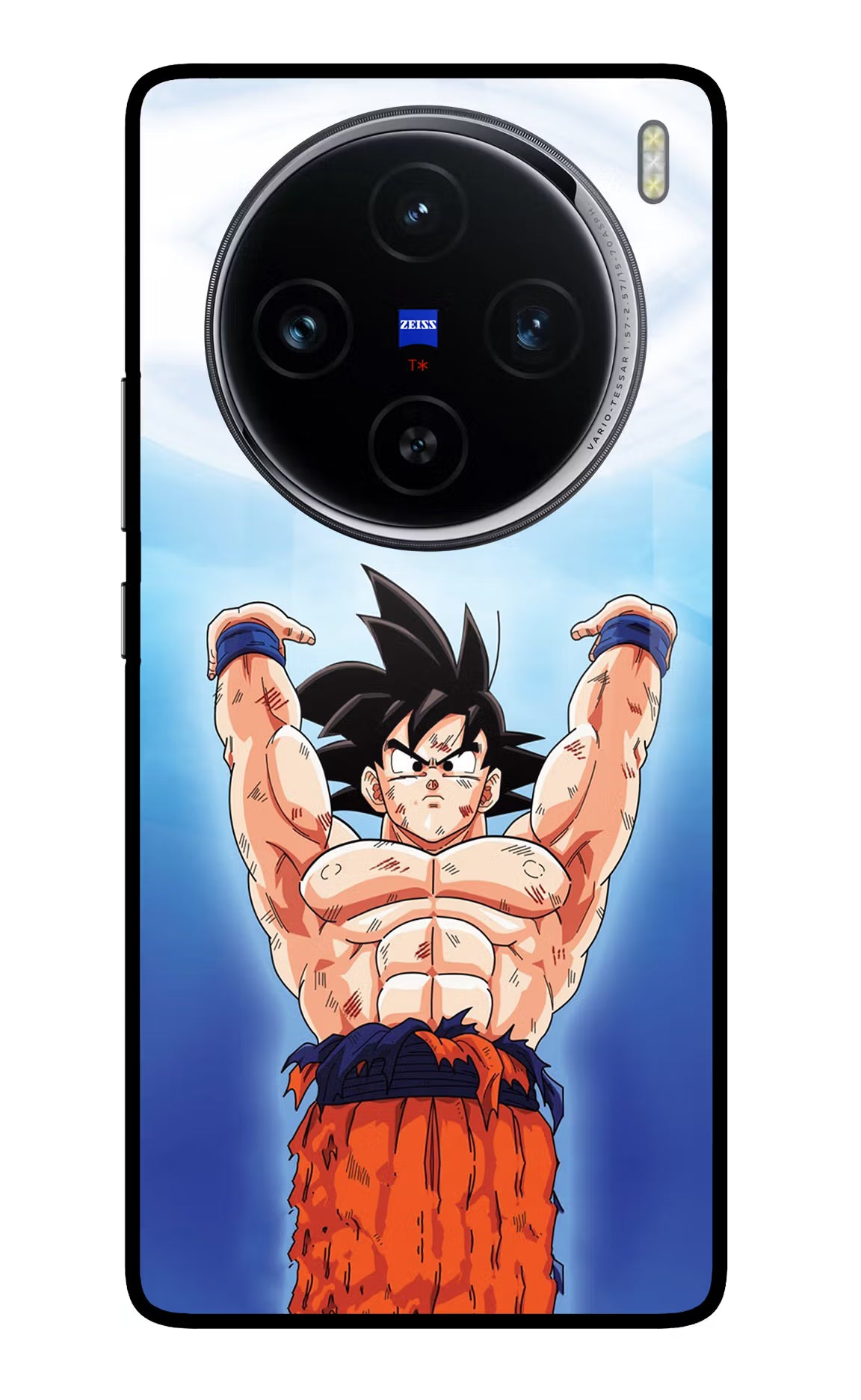 Goku Power Vivo X100 Glass Case Back Cover by Casekaro