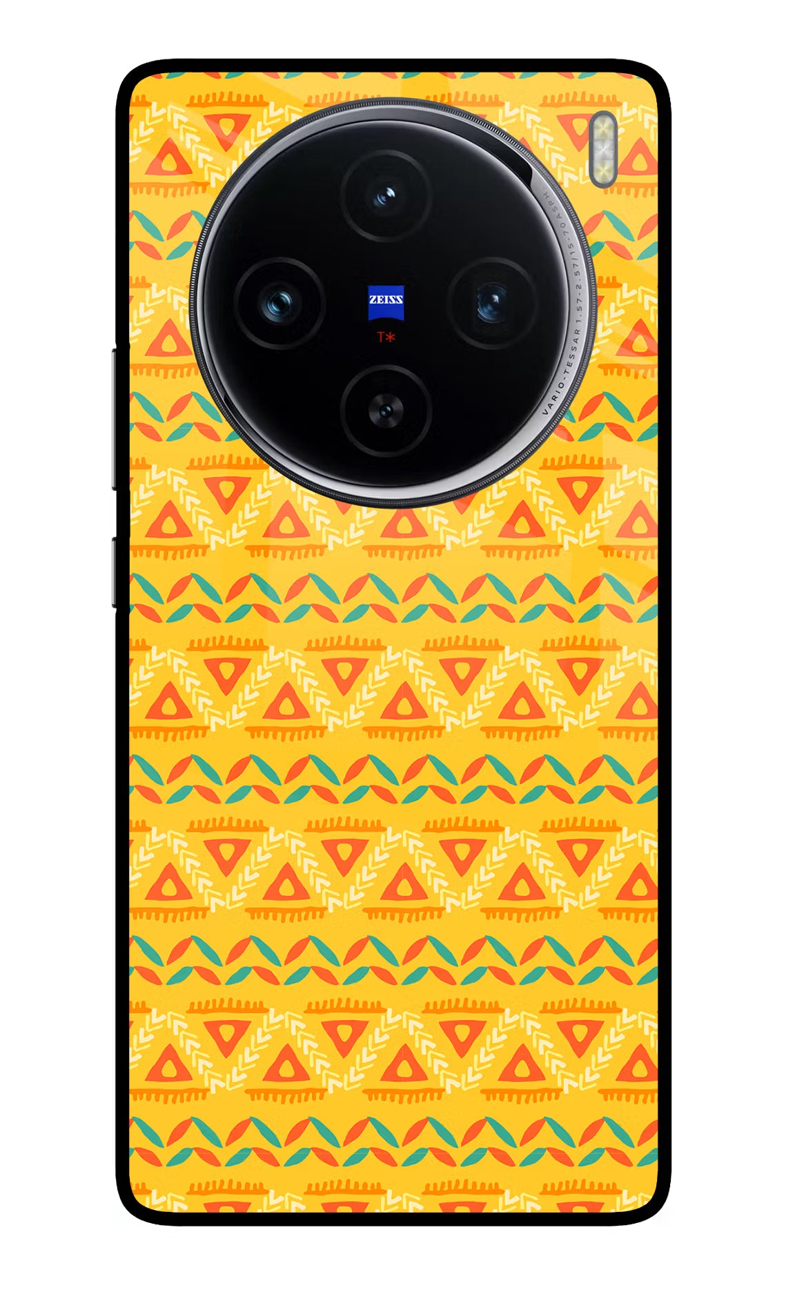 Tribal Pattern Vivo X100 Glass Case Back Cover by Casekaro