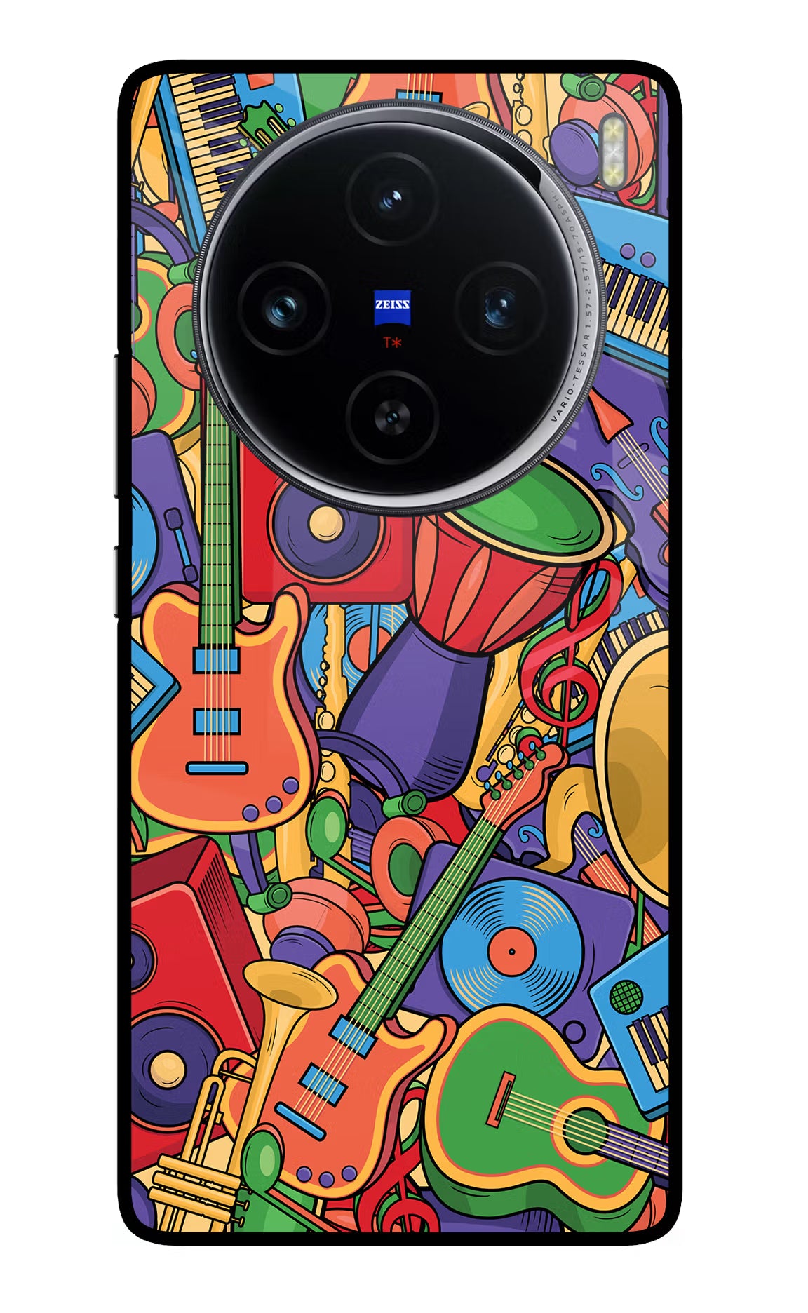 Music Instrument Doodle Vivo X100 Glass Case Back Cover by Casekaro