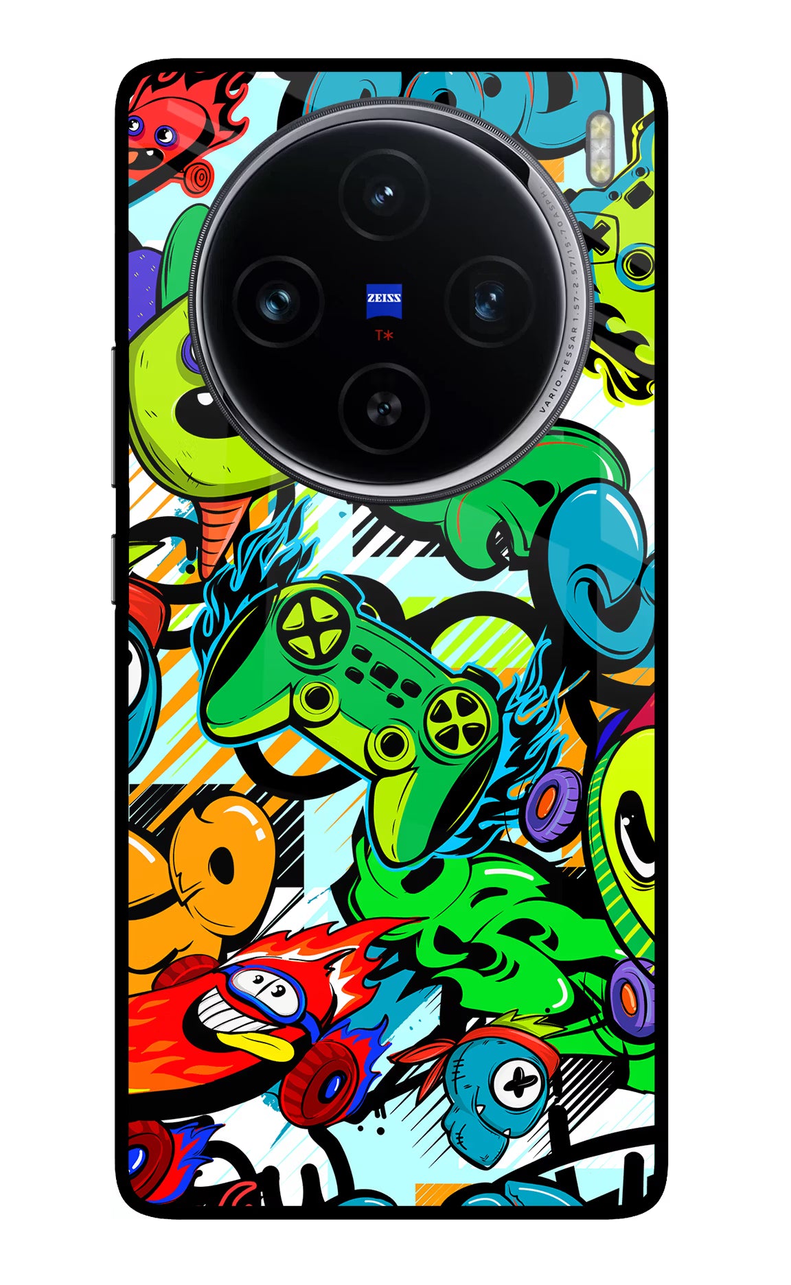 Game Doodle Vivo X100 Glass Case Back Cover by Casekaro