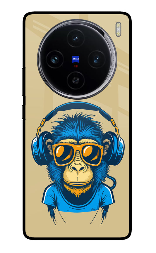 Monkey Headphone Vivo X100 Glass Case