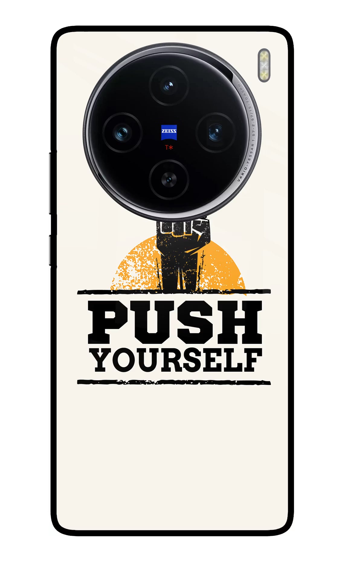 Push Yourself Vivo X100 Glass Case Back Cover by Casekaro