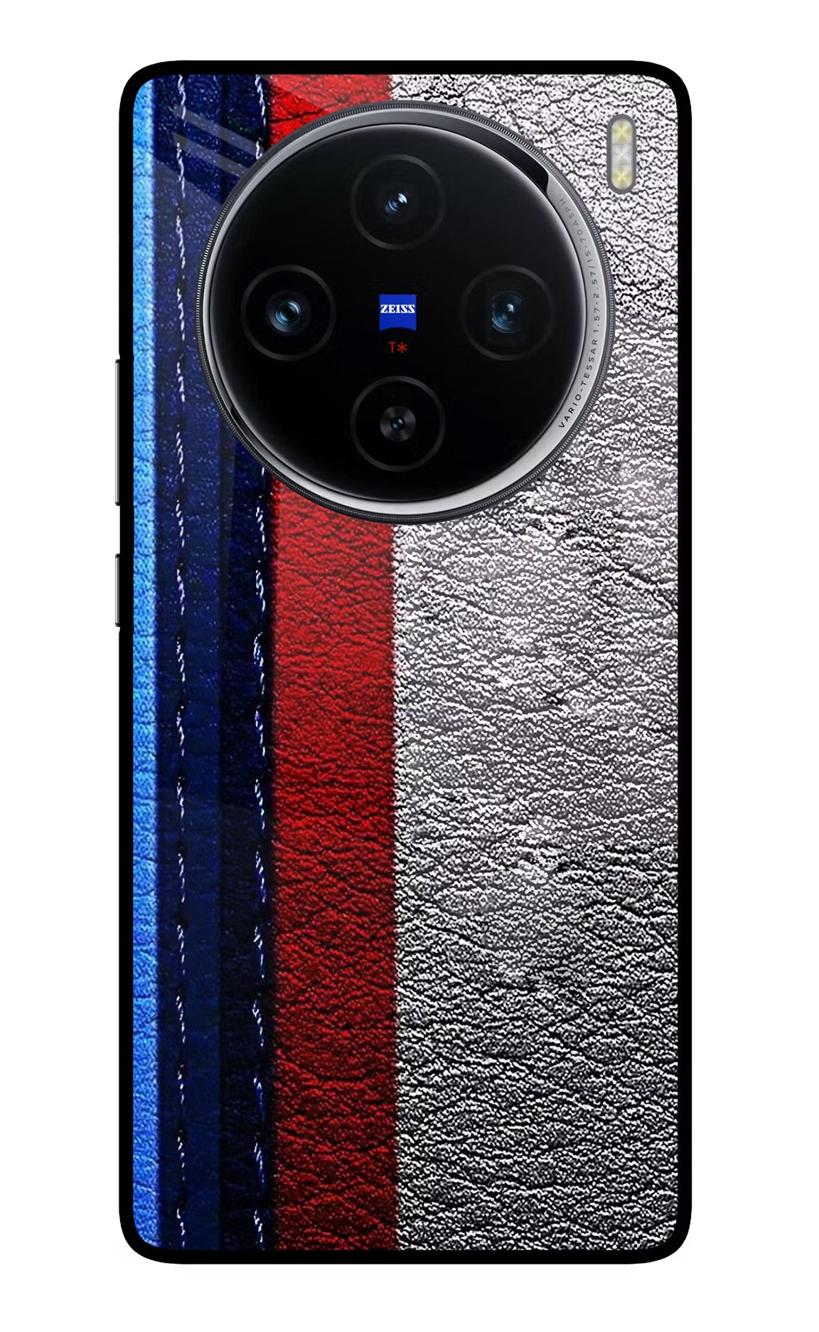 BMW Stripes Vivo X100 Glass Case Back Cover by Casekaro