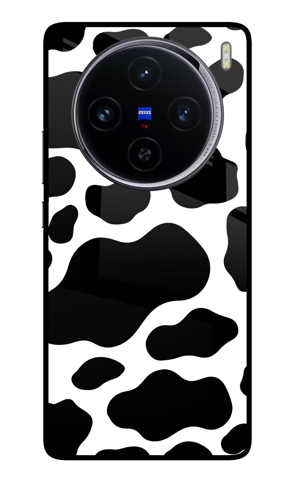 Cow Spots Vivo X100 Glass Case Back Cover by Casekaro