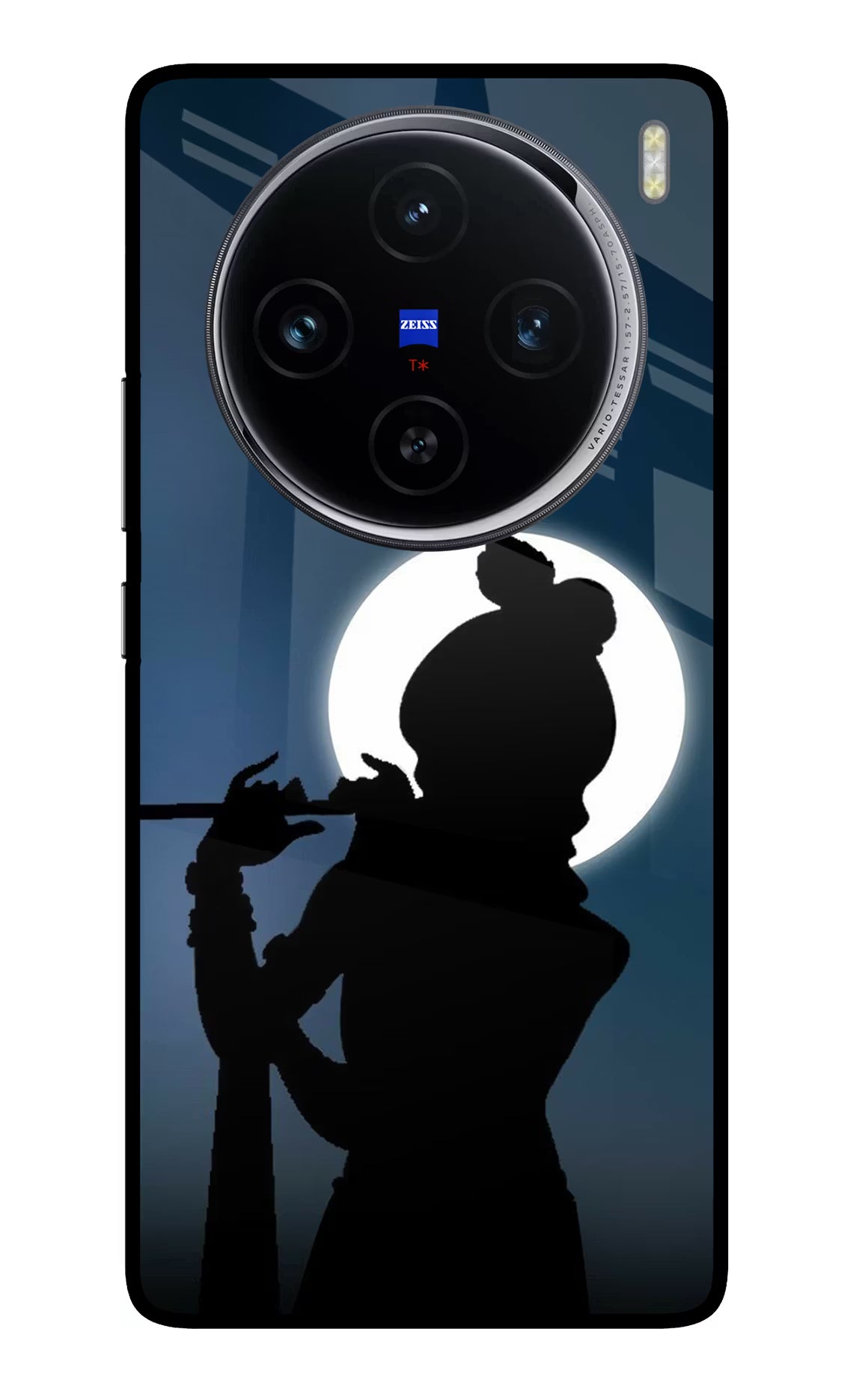 Shri Krishna Silhouette Vivo X100 Glass Case Back Cover by Casekaro