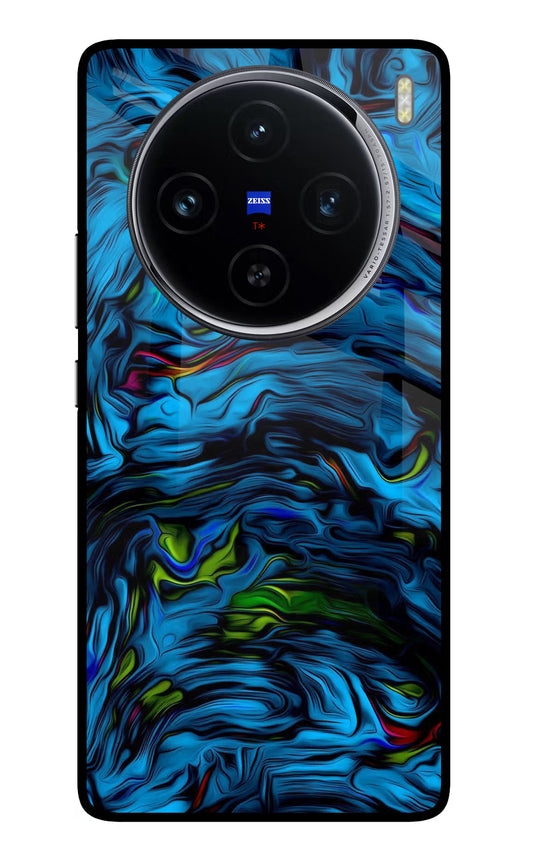 Dark Blue Abstract Vivo X100 Glass Case
