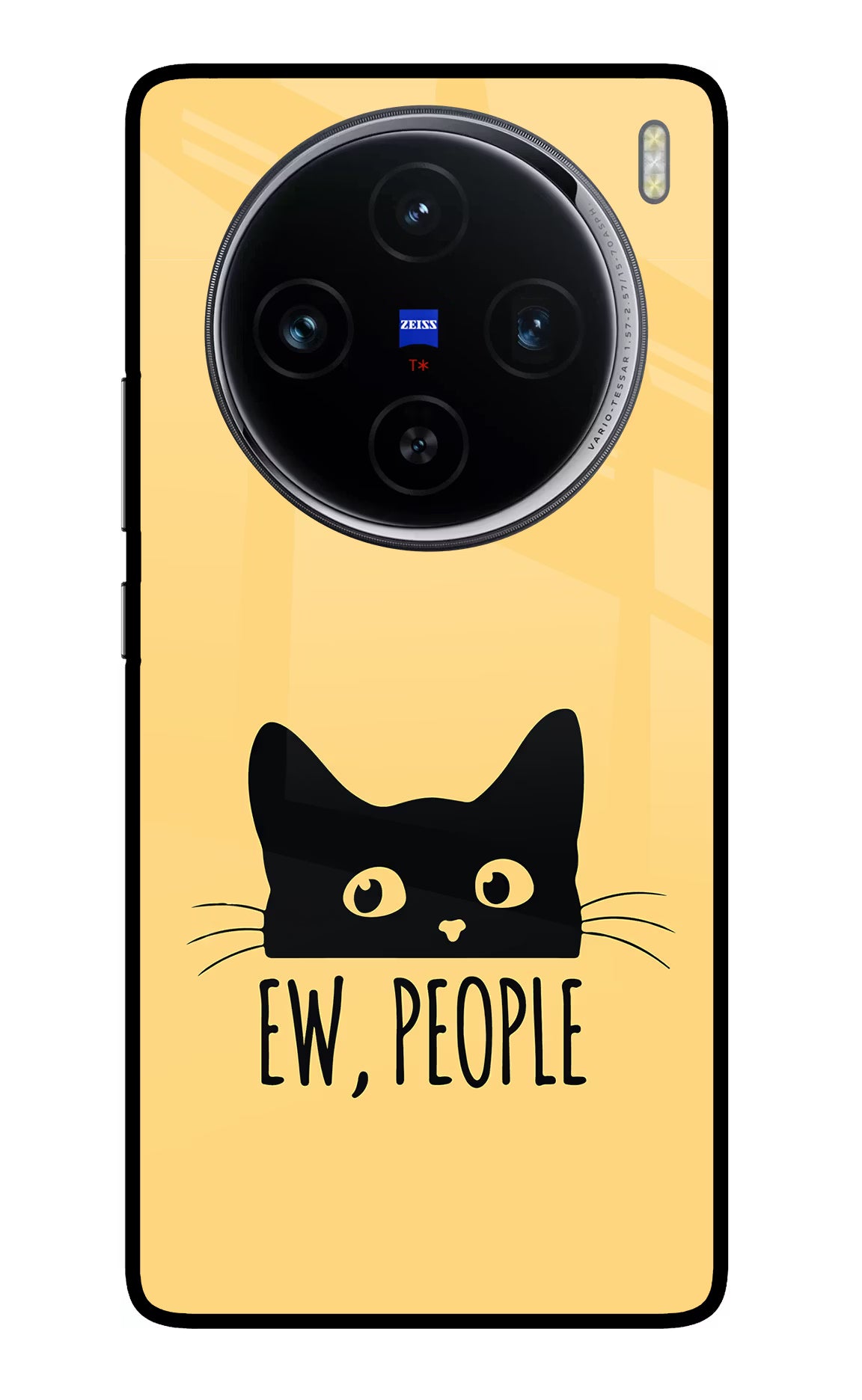 Ew People Catitude Vivo X100 Glass Case Back Cover by Casekaro