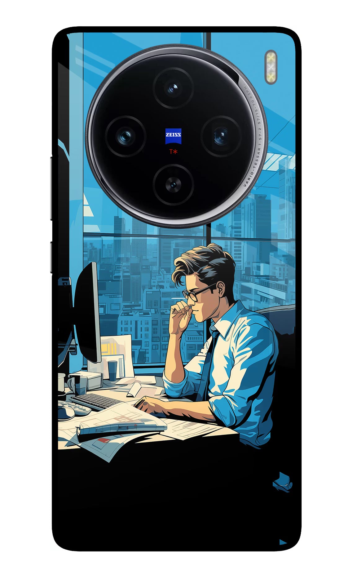 Focused Hustler (AI Generated) Vivo X100 Glass Case Back Cover by Casekaro