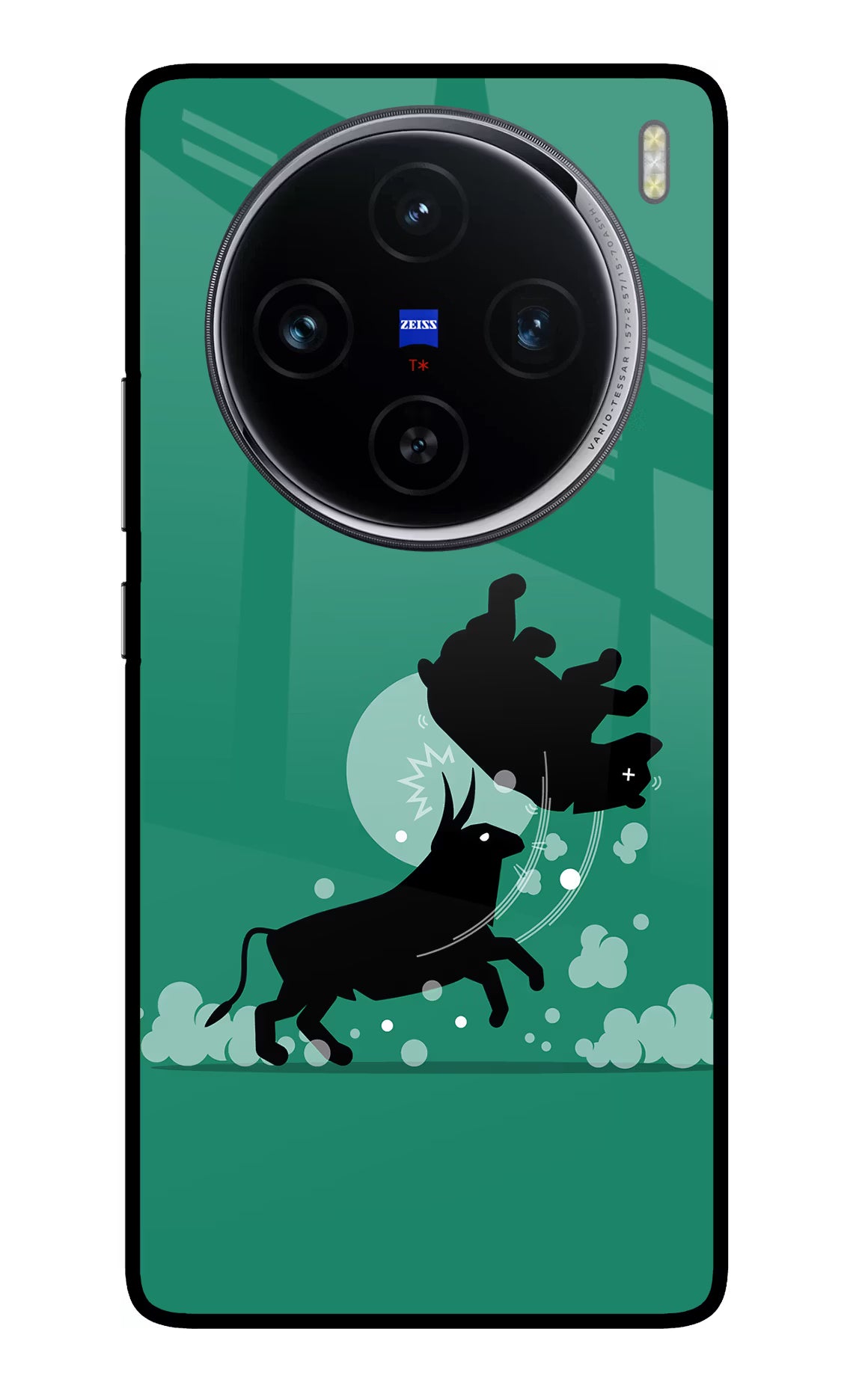 Bull Conqueror Vivo X100 Glass Case Back Cover by Casekaro