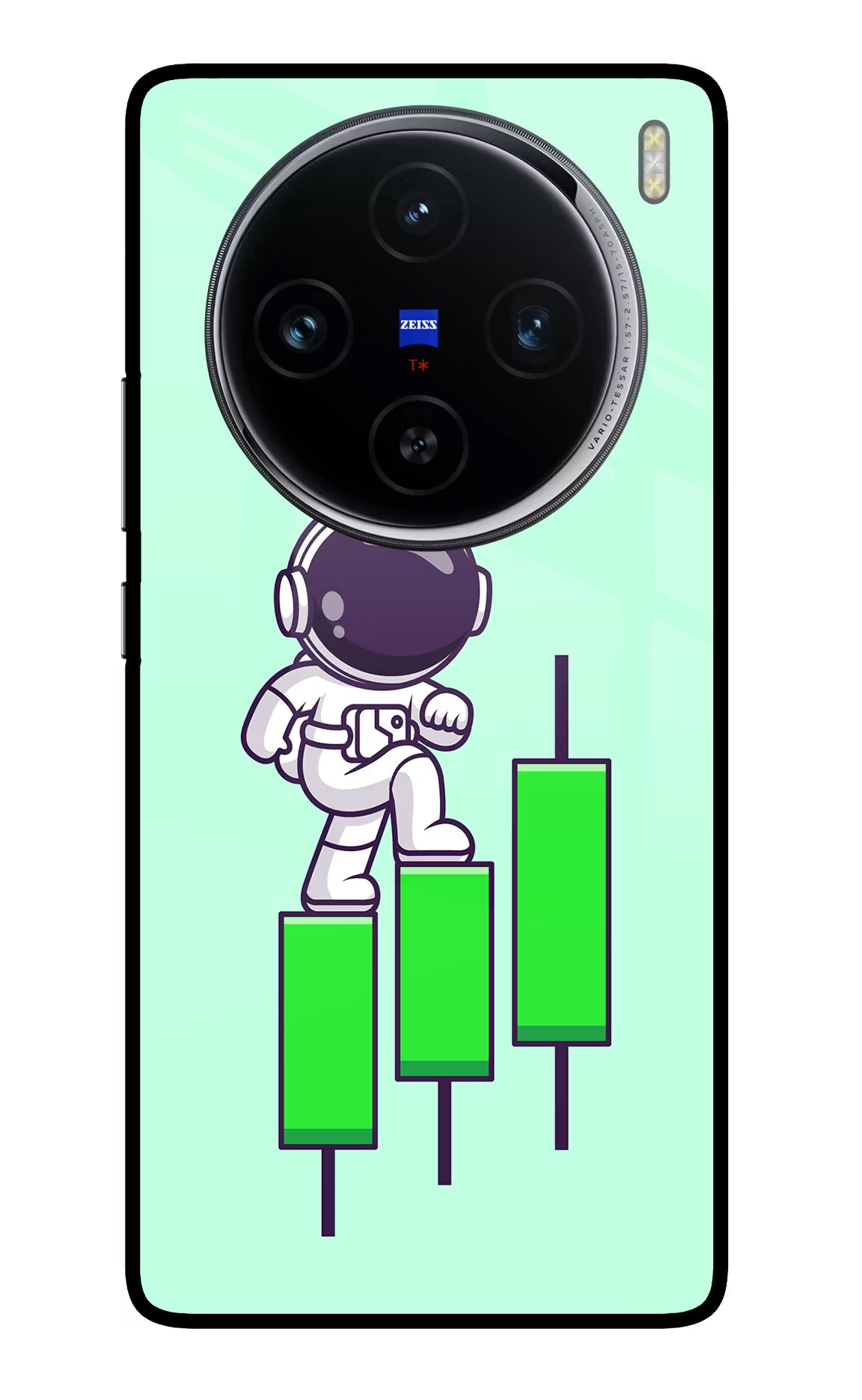 Astronaut Trader Vivo X100 Glass Case Back Cover by Casekaro