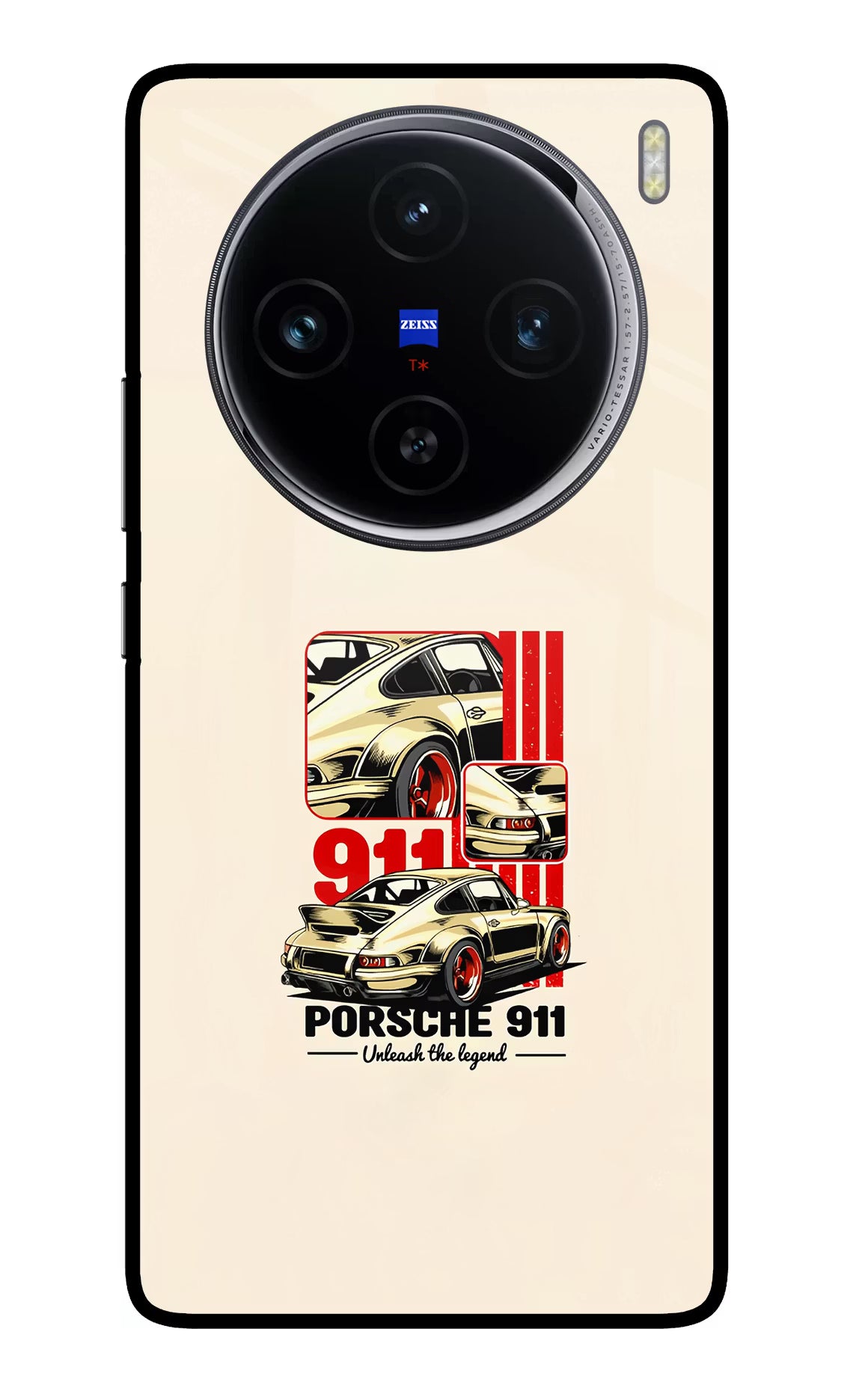 Classic Porsche 911 Vivo X100 Glass Case Back Cover by Casekaro