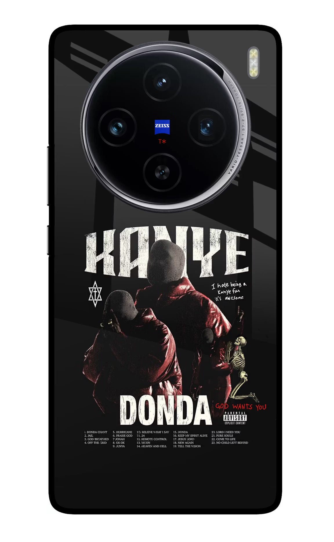 Donda Kanye West Vivo X100 Glass Case Back Cover by Casekaro