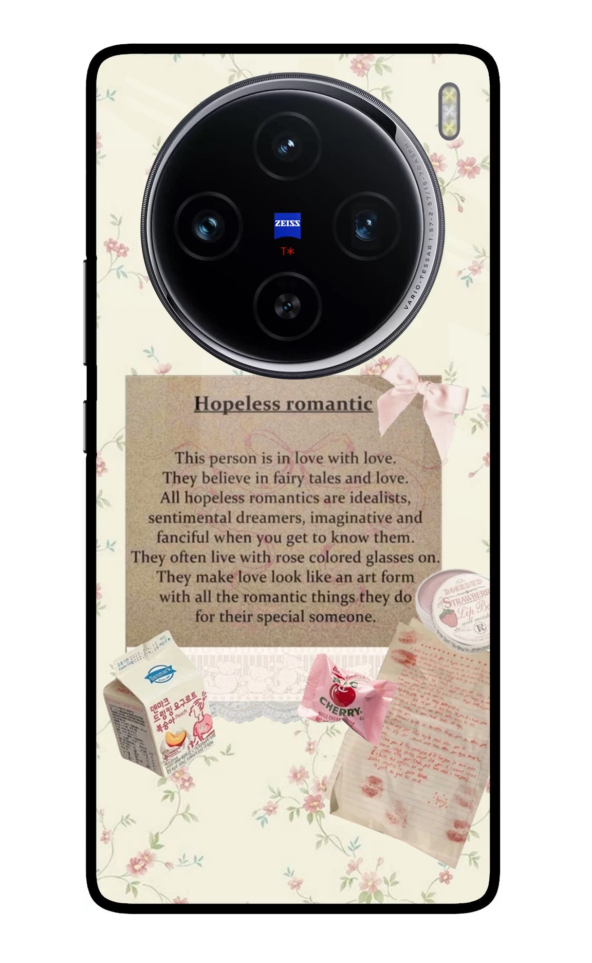 Hopeless Romantic Vivo X100 Glass Case Back Cover by Casekaro