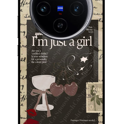 I am just a girl Vivo X100 Glass Case