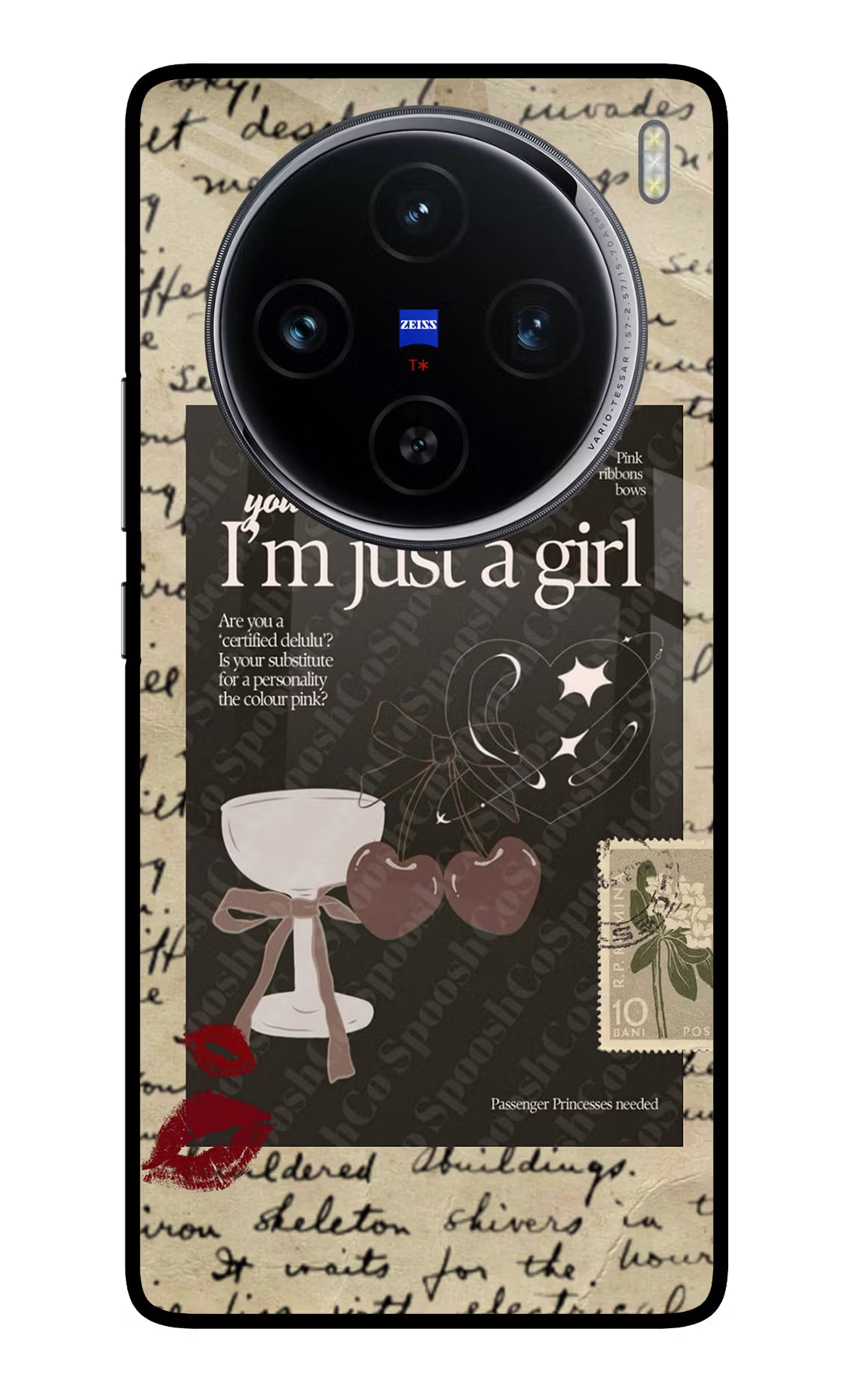 I am just a girl Vivo X100 Glass Case Back Cover by Casekaro