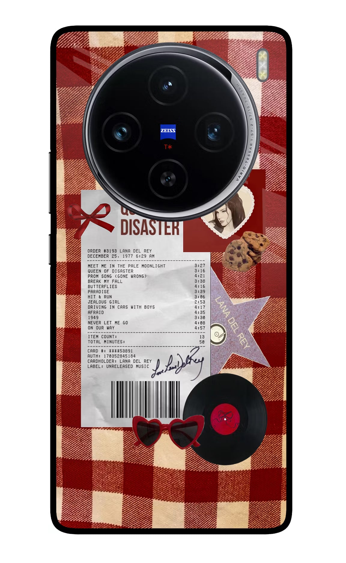 Queen of Disaster Vivo X100 Glass Case Back Cover by Casekaro