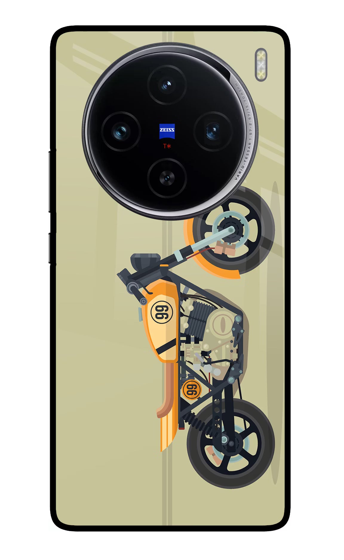 Vertical Speedster Vivo X100 Glass Case Back Cover by Casekaro