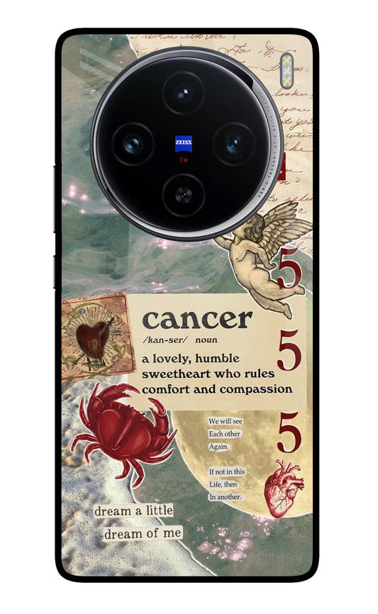 Cancer Zodiac Vivo X100 Glass Case