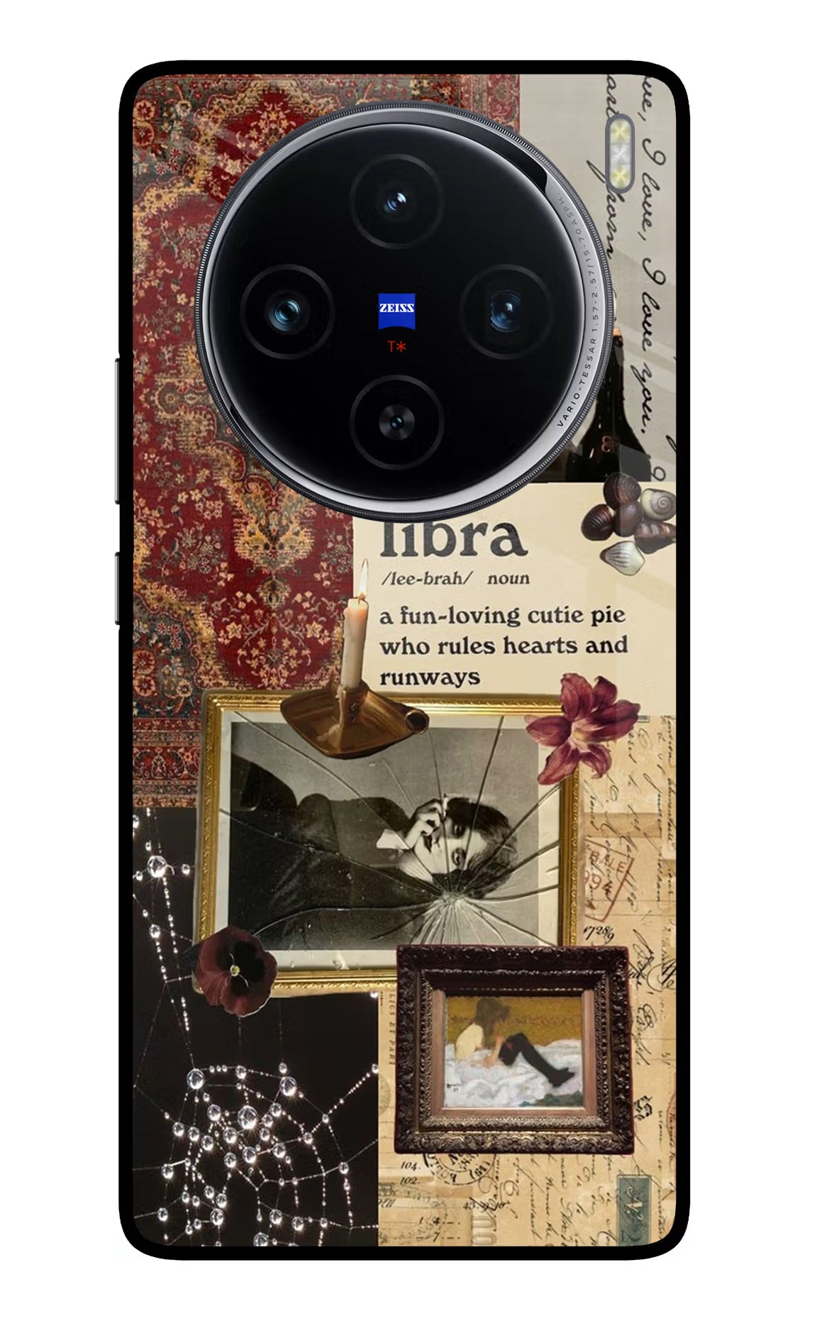 Libra Zodiac Vivo X100 Glass Case Back Cover by Casekaro