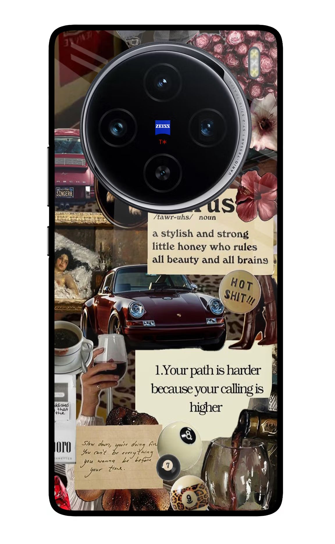 Taurus Zodiac Vivo X100 Glass Case Back Cover by Casekaro