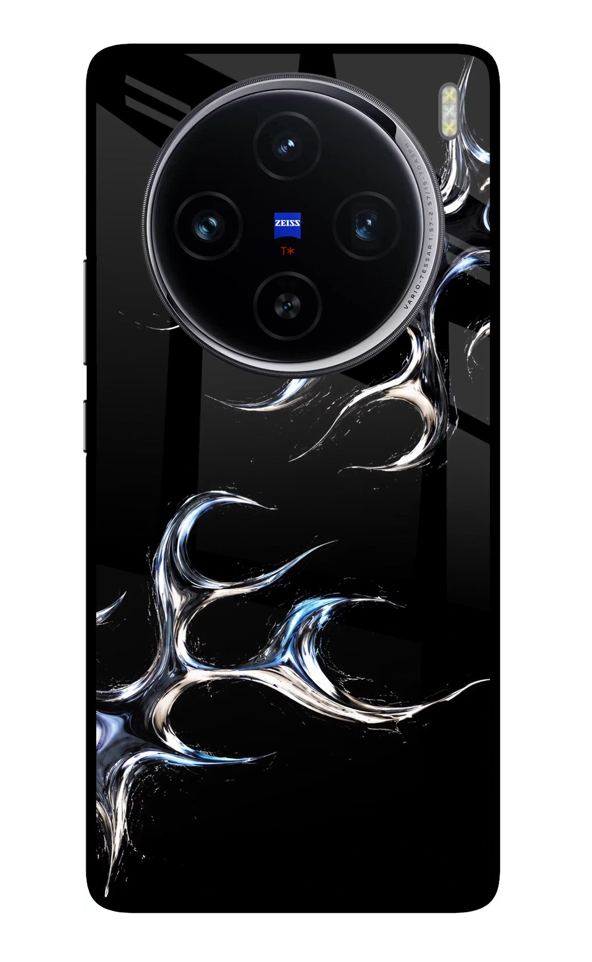 Chrome Tribal Vivo X100 Glass Case Back Cover by Casekaro