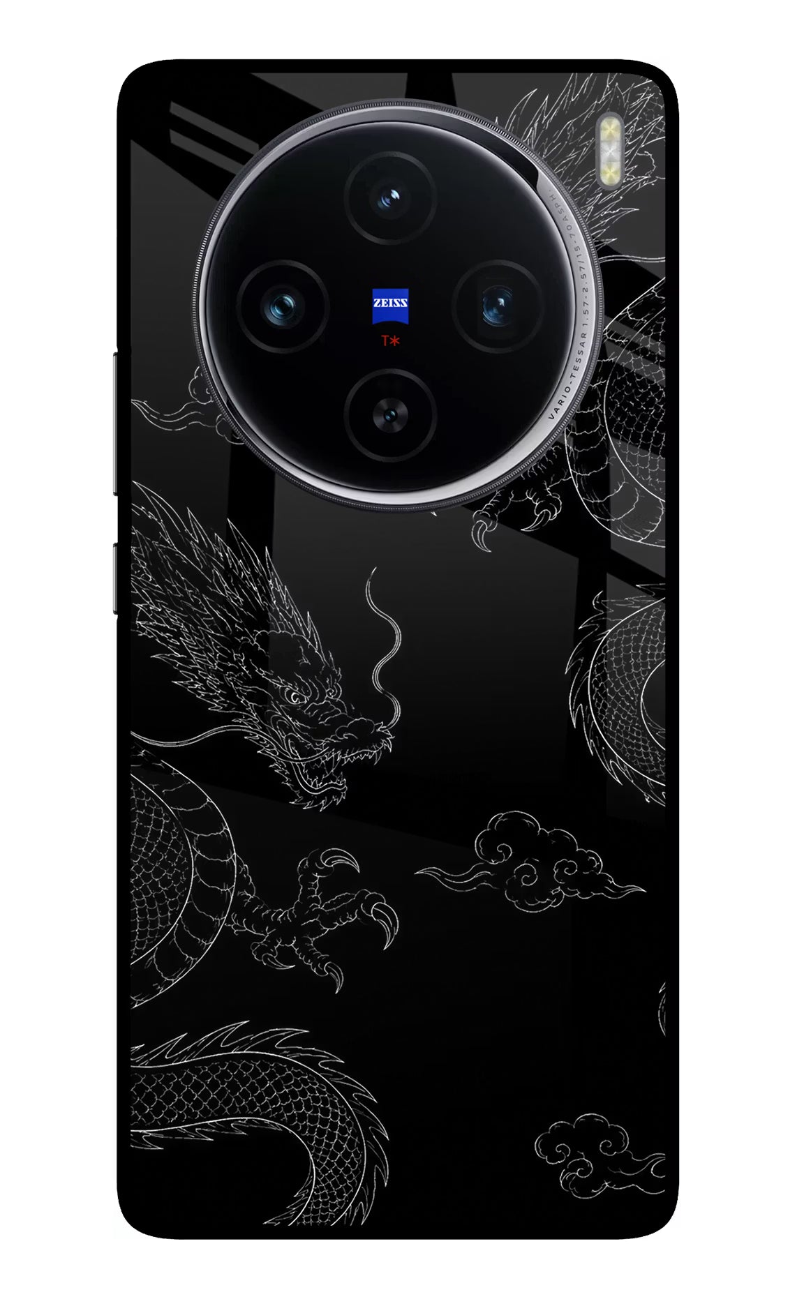 Twin Dragons Vivo X100 Glass Case Back Cover by Casekaro